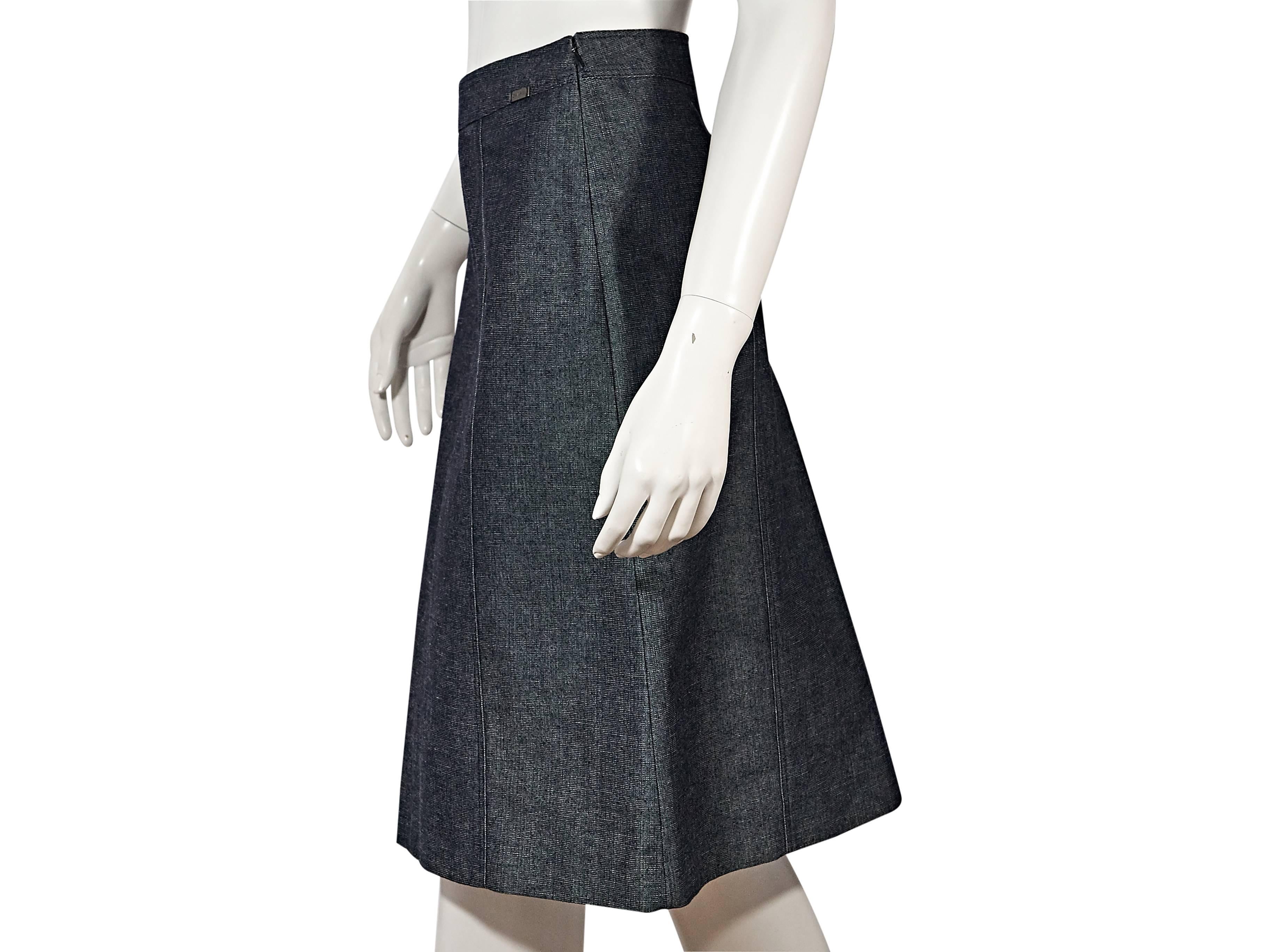 Black Blue Vintage Chanel Denim Skirt