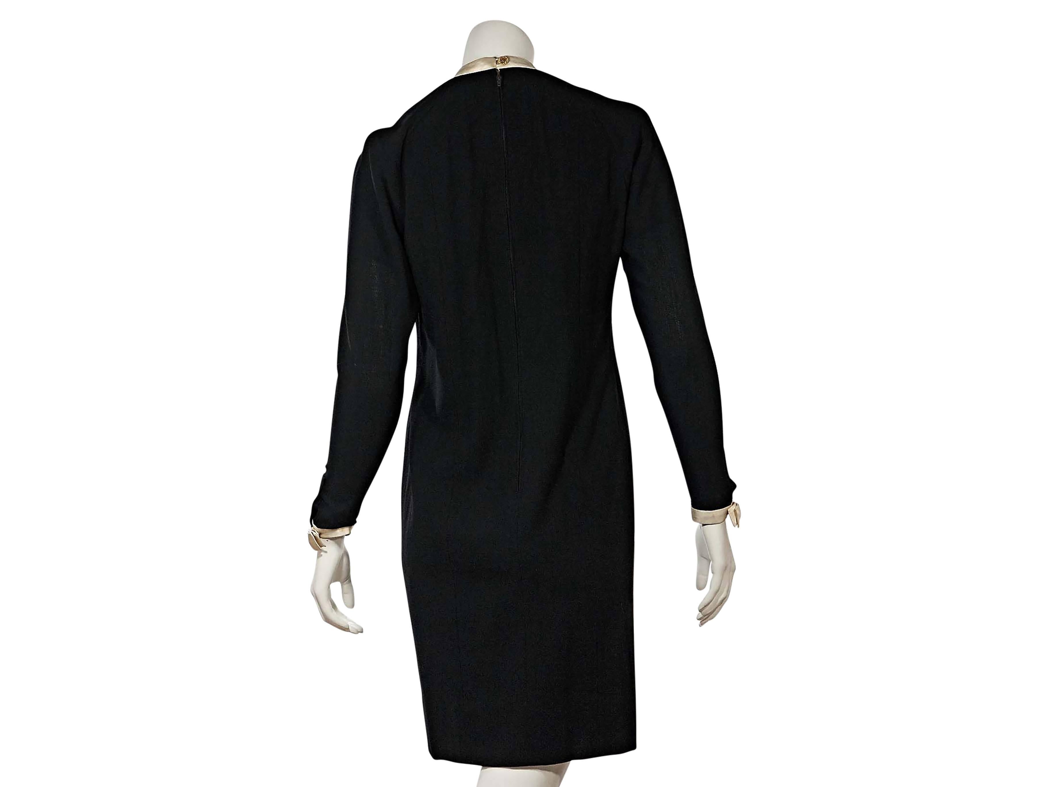 Black Vintage Chanel Long-Sleeve Bow Dress In Good Condition In New York, NY