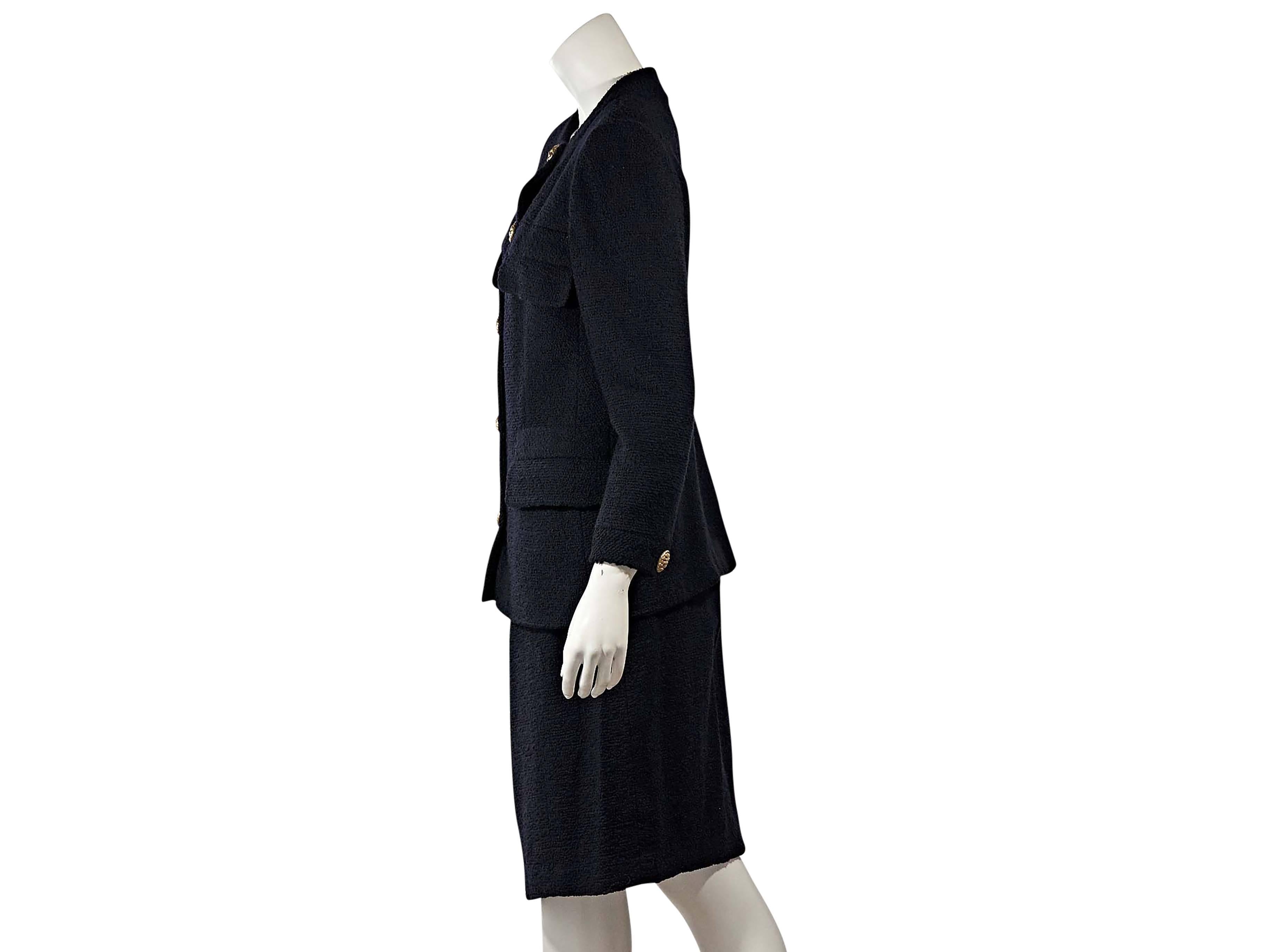 Women's Navy Vintage Chanel Skirt Suit Set