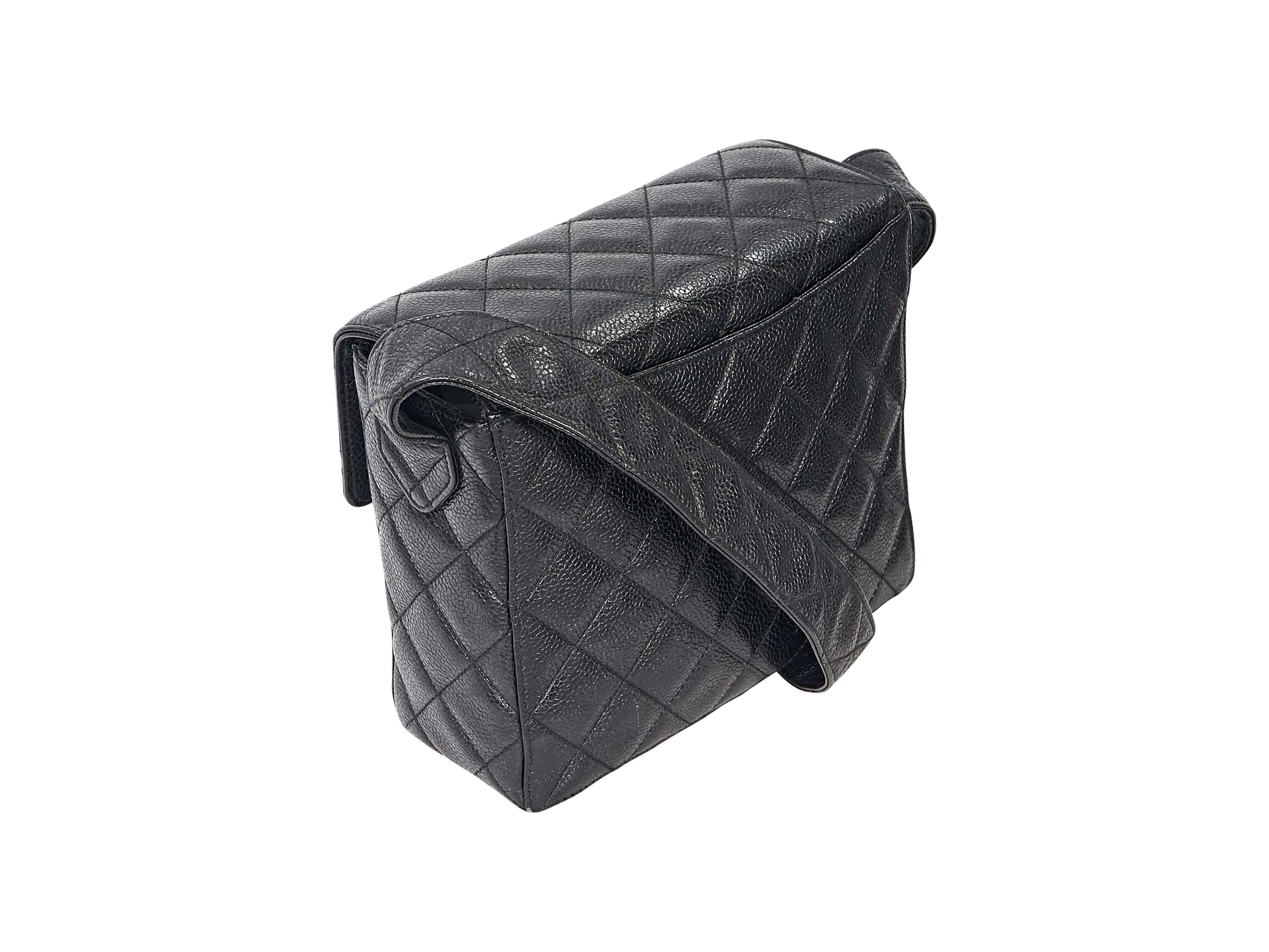 Black Vintage Chanel Quilted Crossbody Bag 1