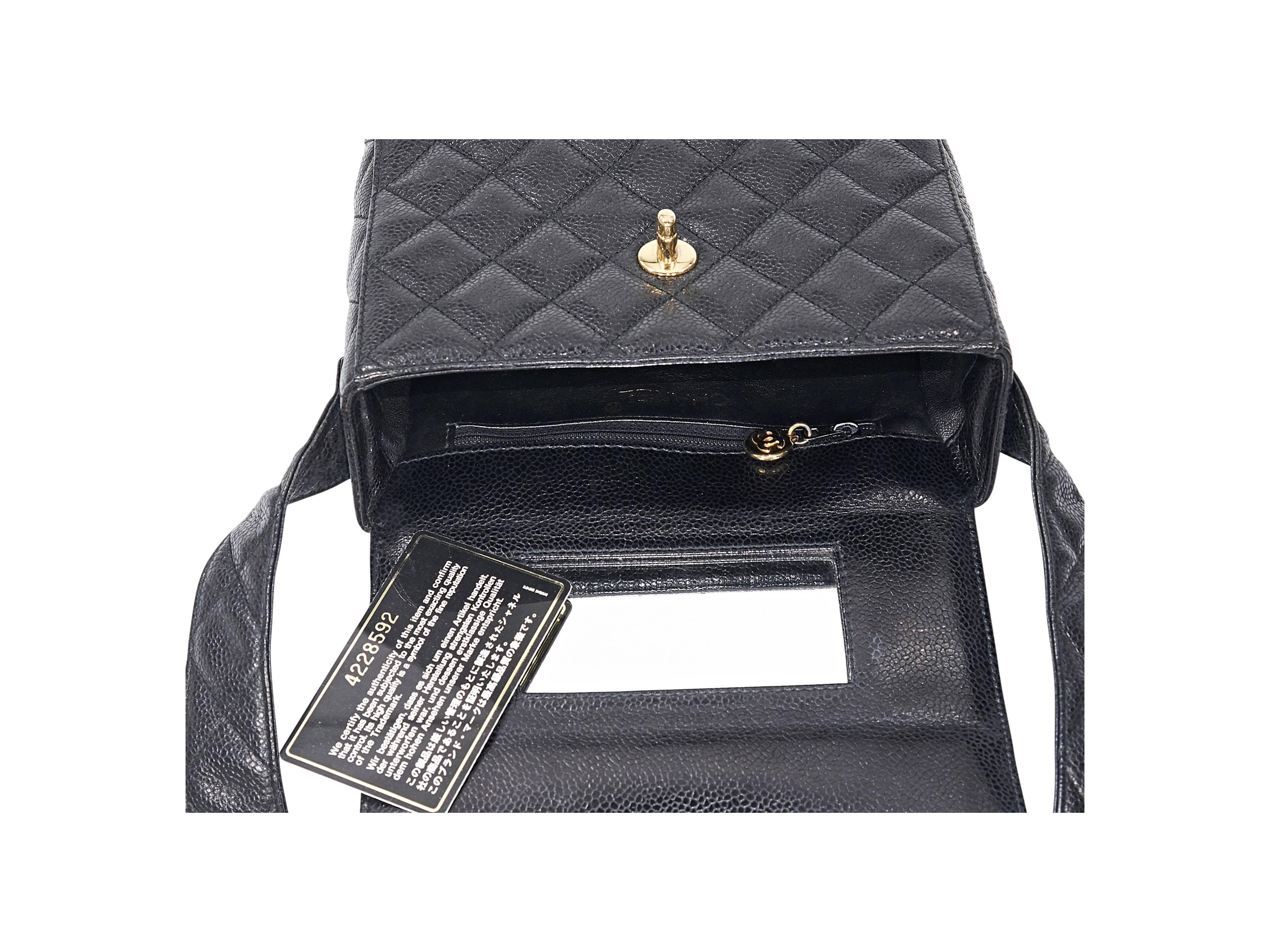 Black Vintage Chanel Quilted Crossbody Bag In Good Condition In New York, NY