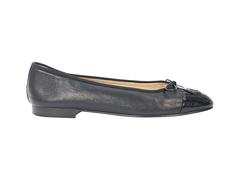 Black Chanel Cap-Toe Ballet Flats