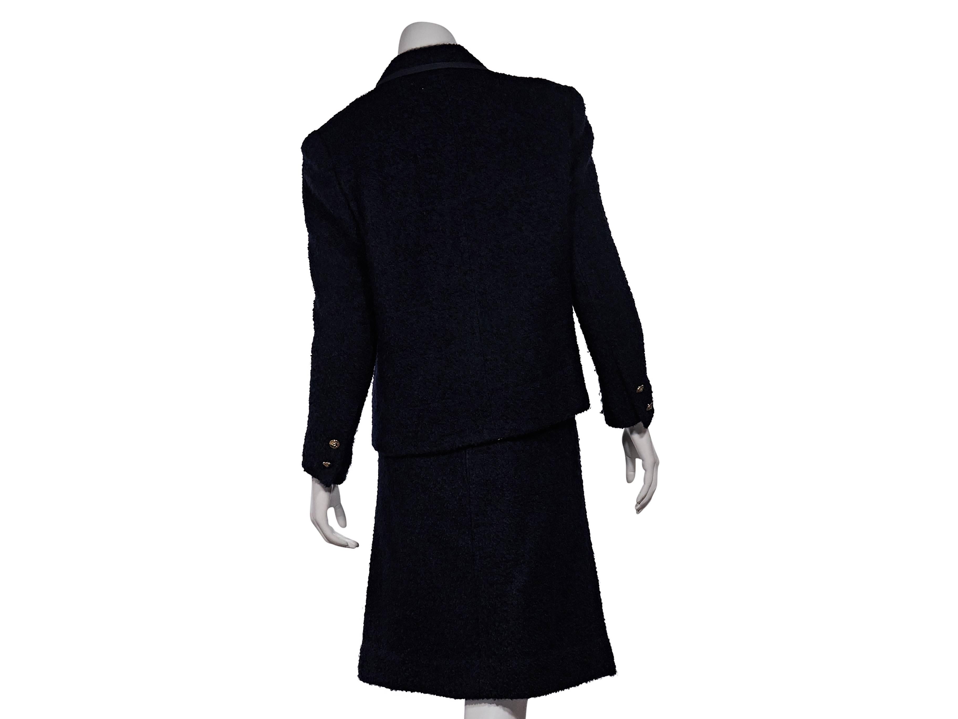 Black Navy Chanel Marled Wool Suit Set