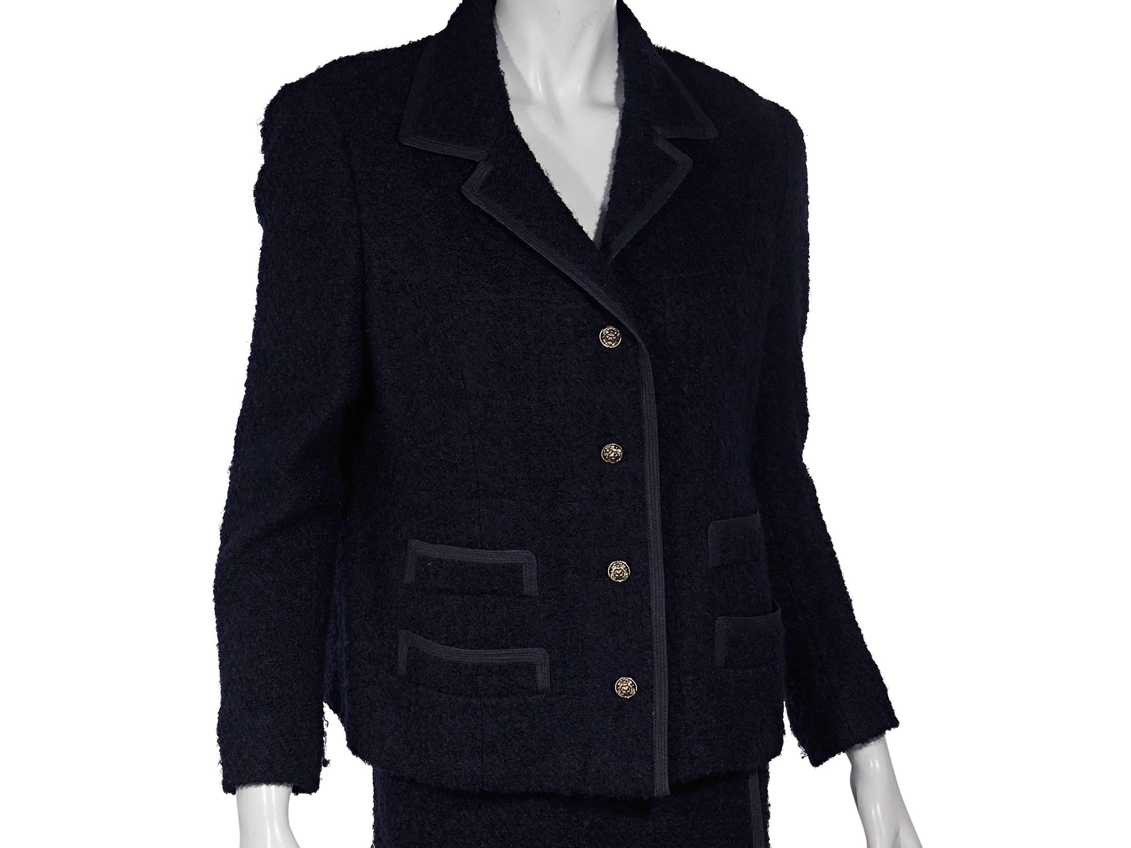 Navy Chanel Marled Wool Suit Set In Good Condition In New York, NY