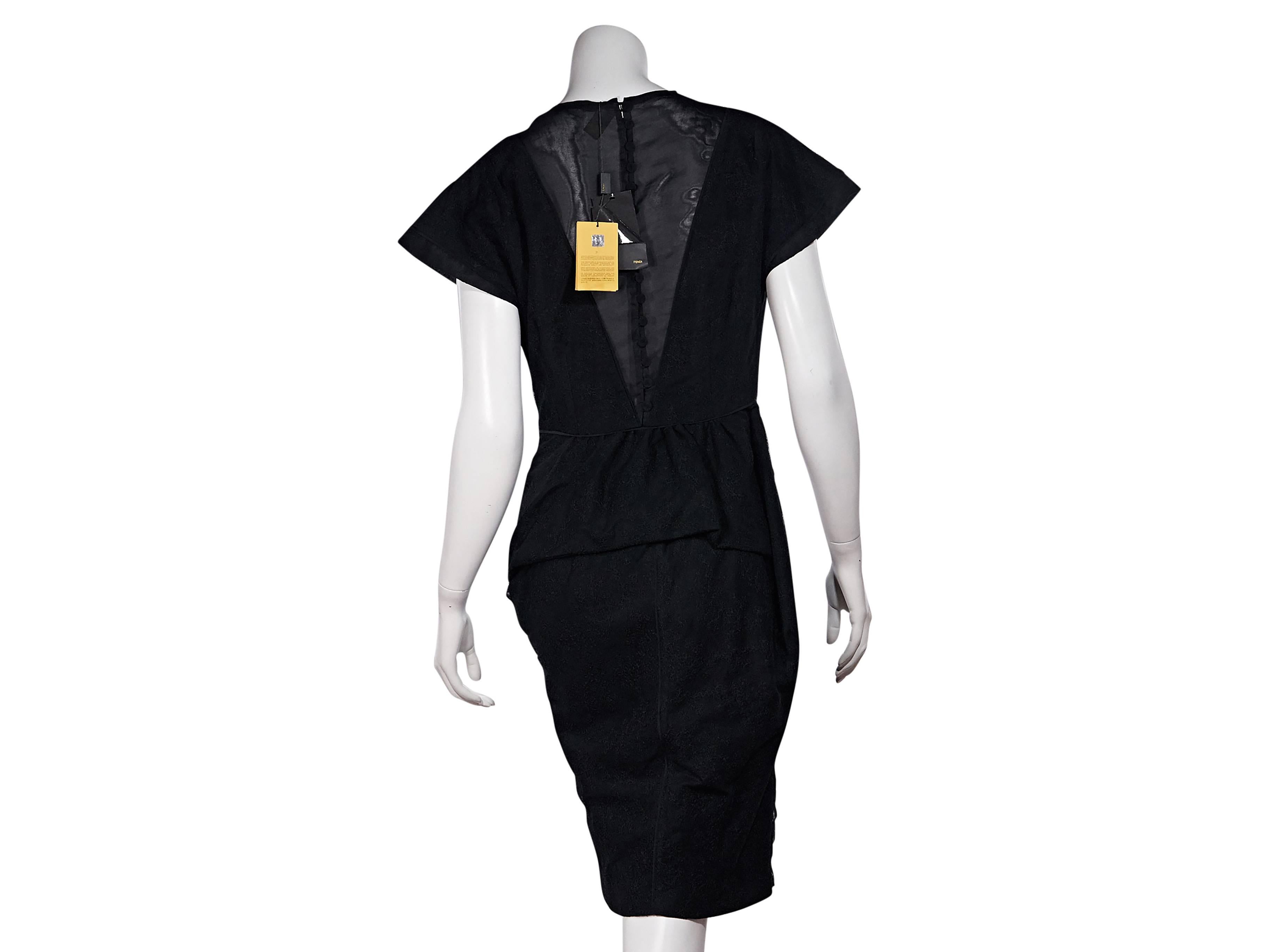 Black Fendi Lace Sheath Dress 1