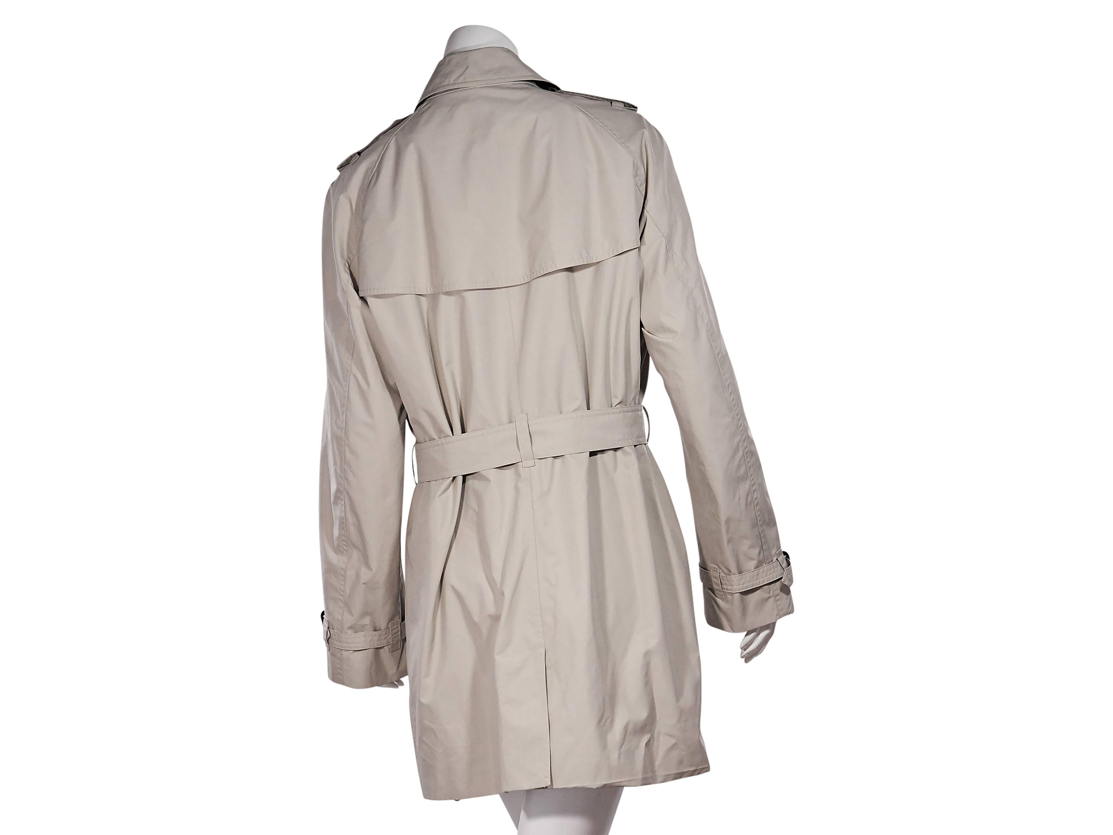 Gray Tan Burberry Cashmere Trench Coat