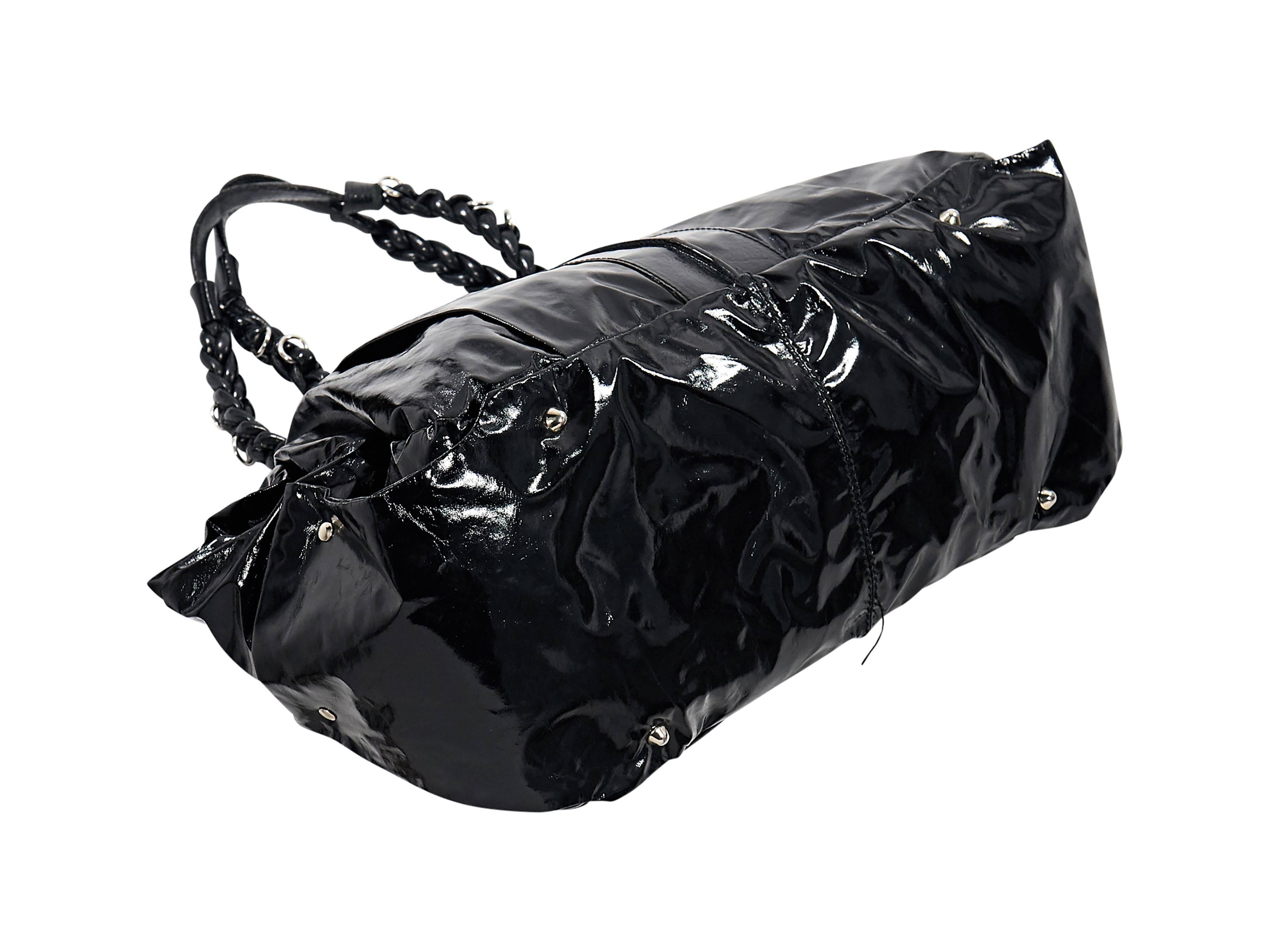 Women's Black Chloe Patent Leather Shoulder Bag