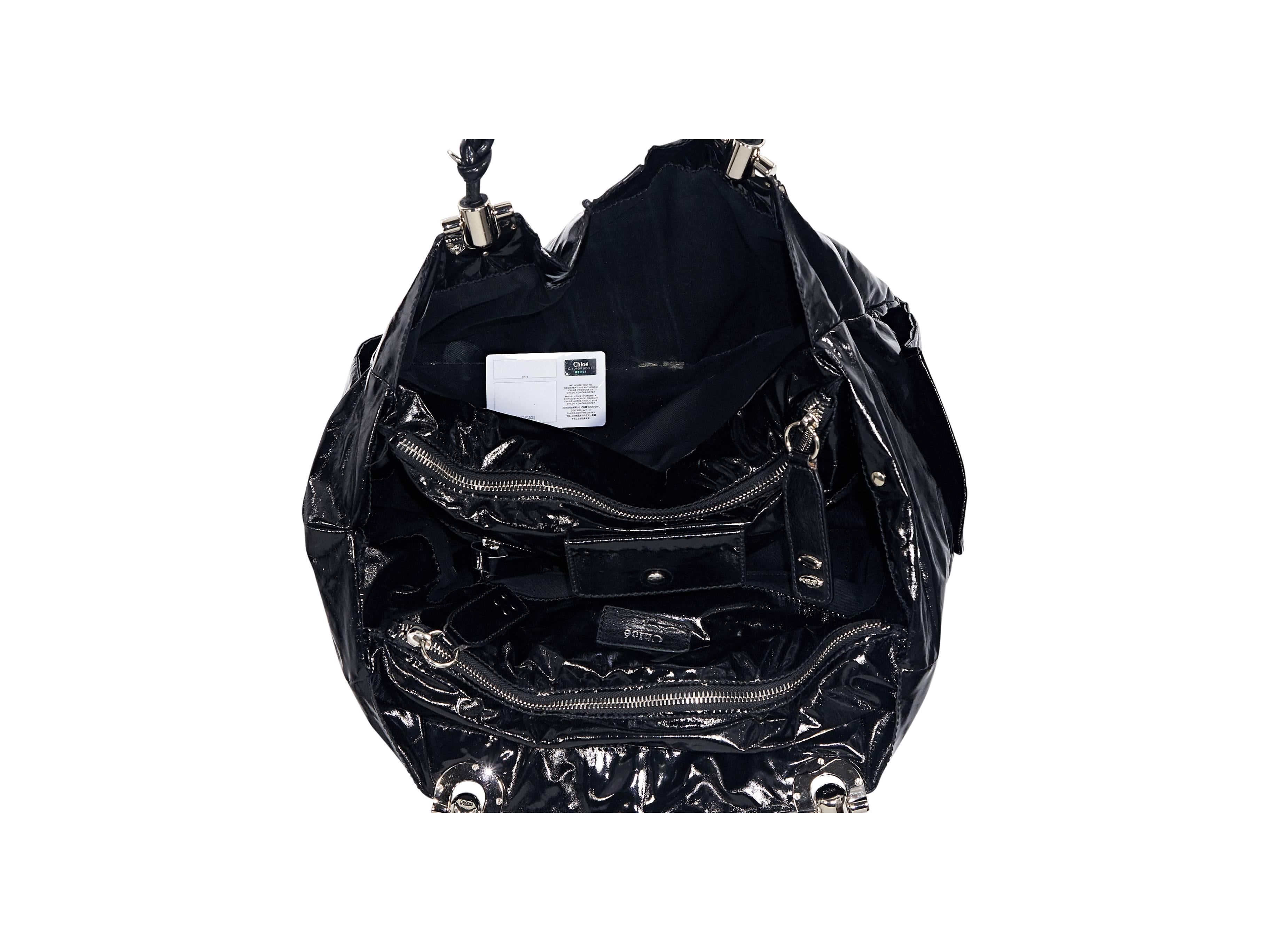 Black Chloe Patent Leather Shoulder Bag In Good Condition In New York, NY