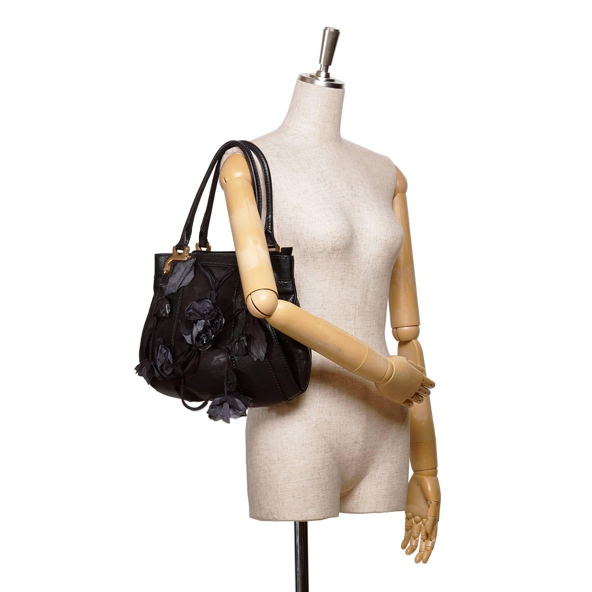 Black Valentino Floral Leather Bag 1