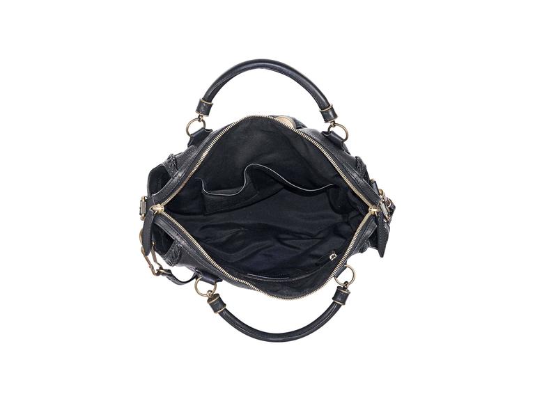 Black Burberry Leather Tassel Satchel For Sale at 1stDibs