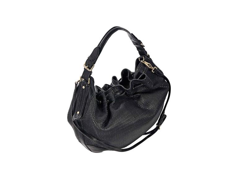 Black Burberry Woven Leather Hobo For Sale at 1stDibs