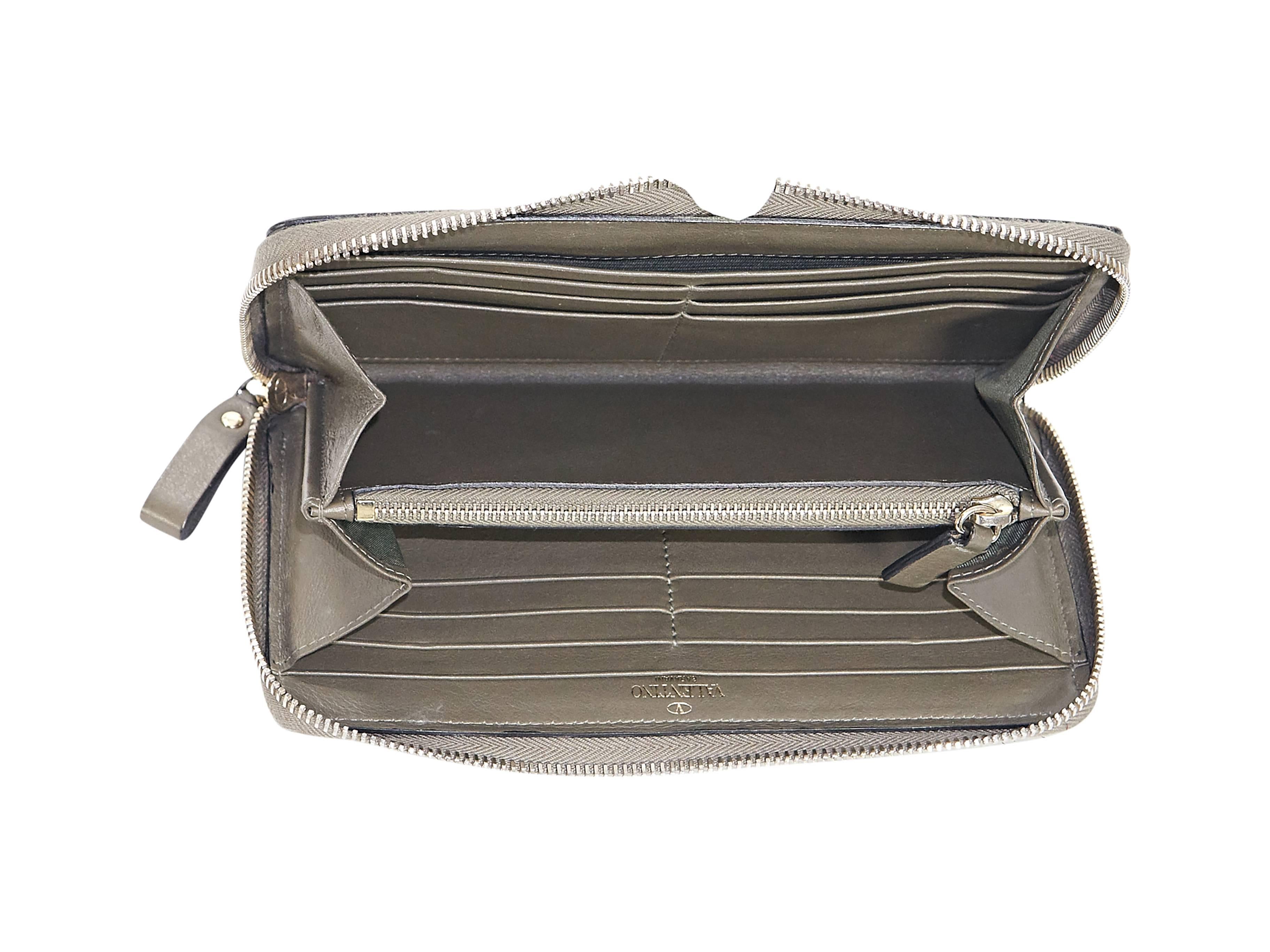 Gray Green Valentino Rockstud Camo Wallet