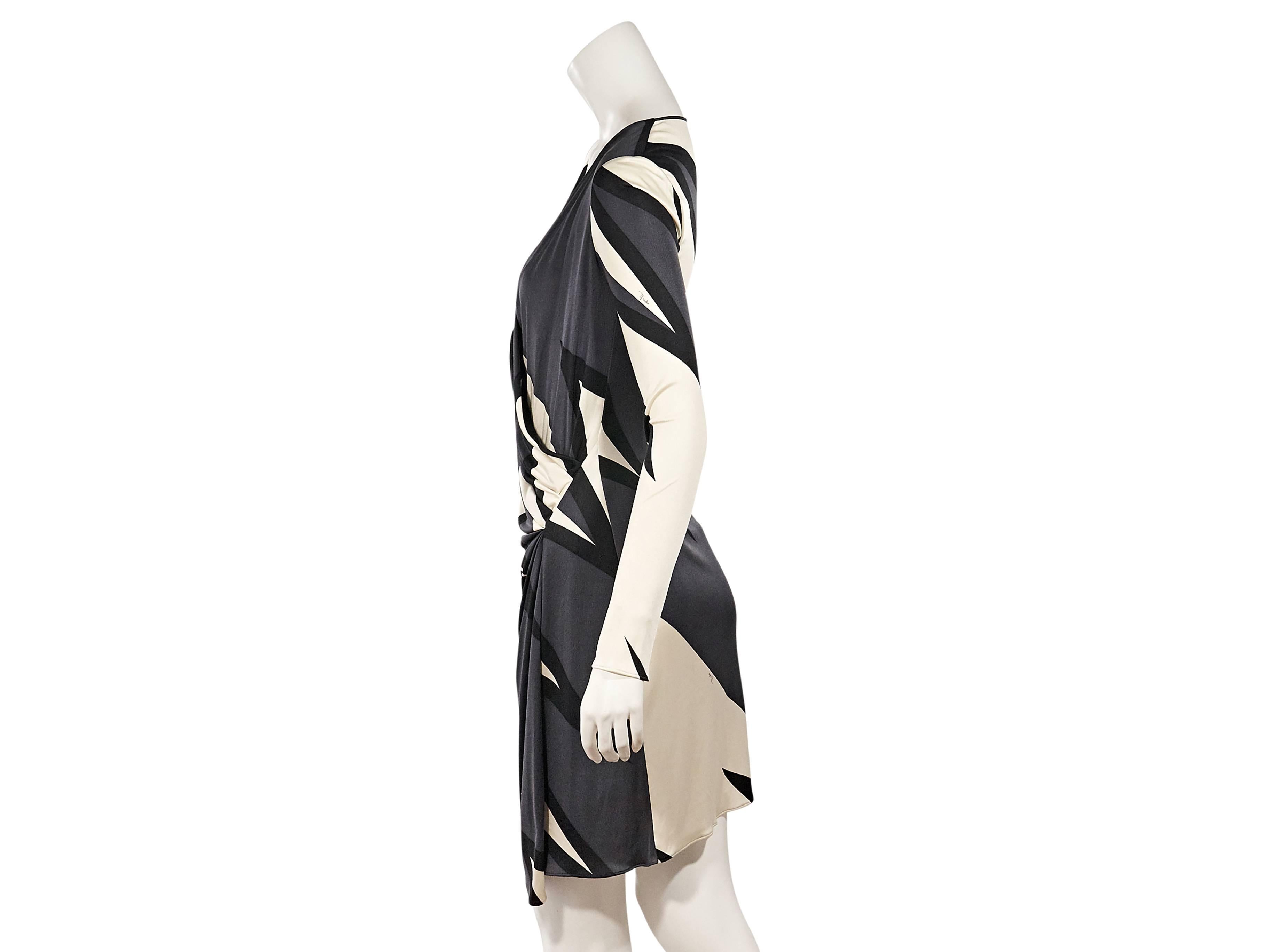 Black Grey & Ivory Emilio Pucci Printed Dress
