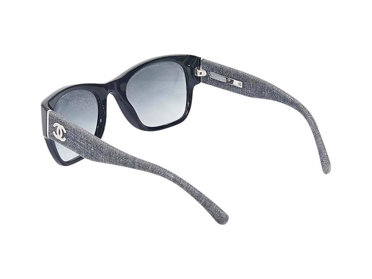 chanel women's black sunglasses
