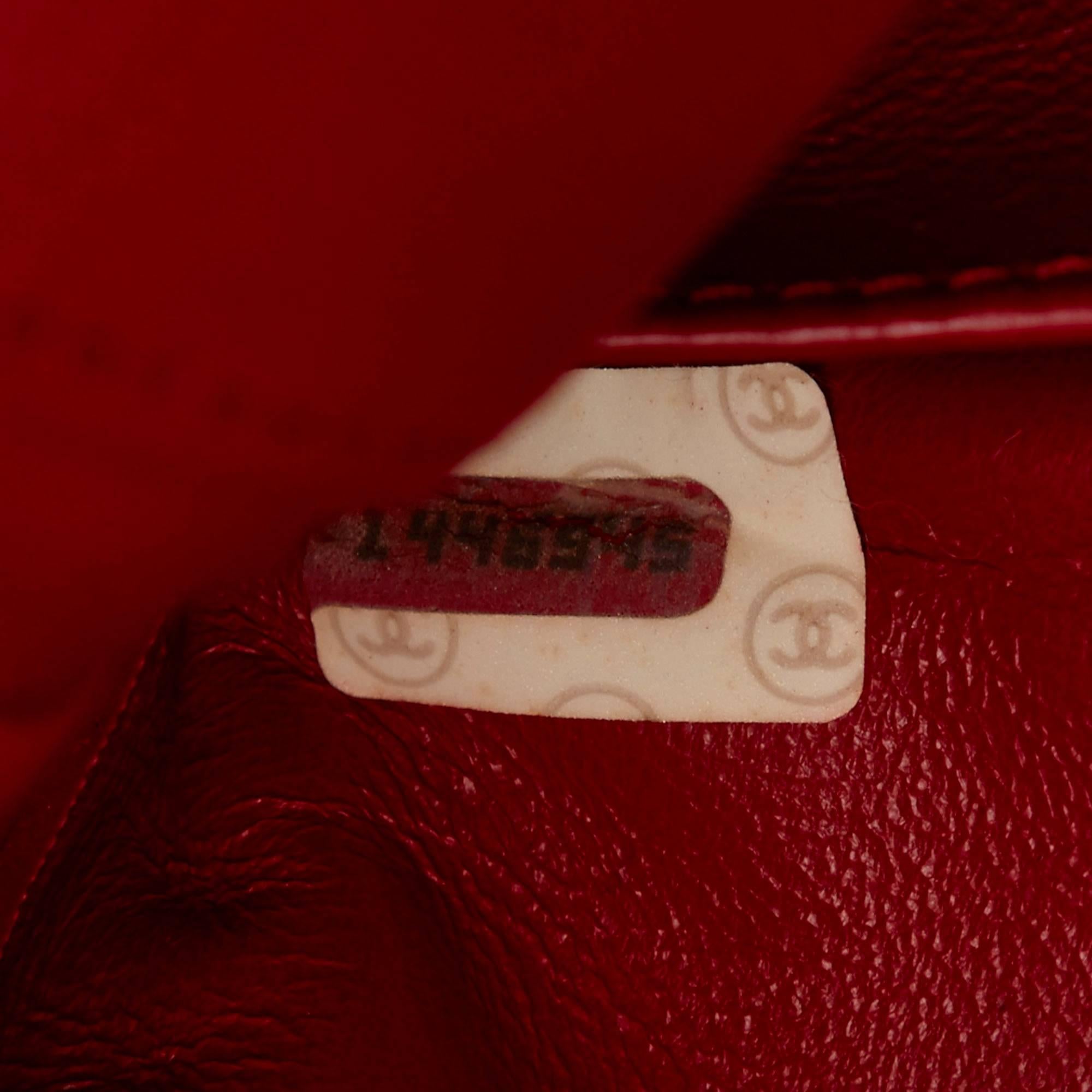 Red Chanel Quilted Lambskin Shoulder Bag 3