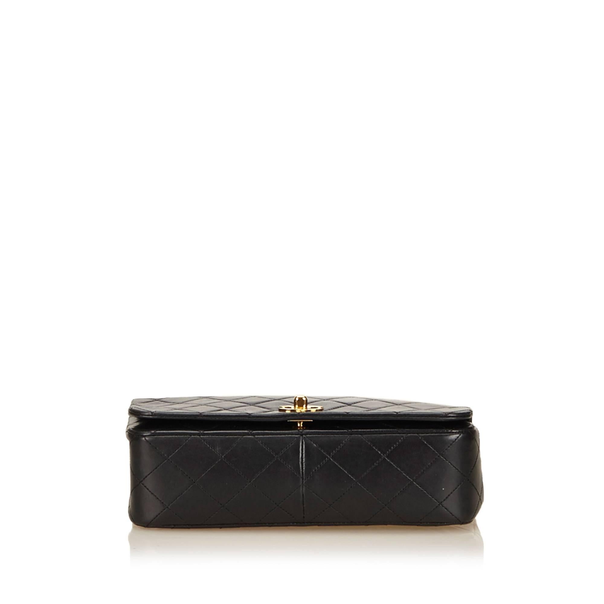 Women's Black Chanel Quilted Lambskin Flap Bag