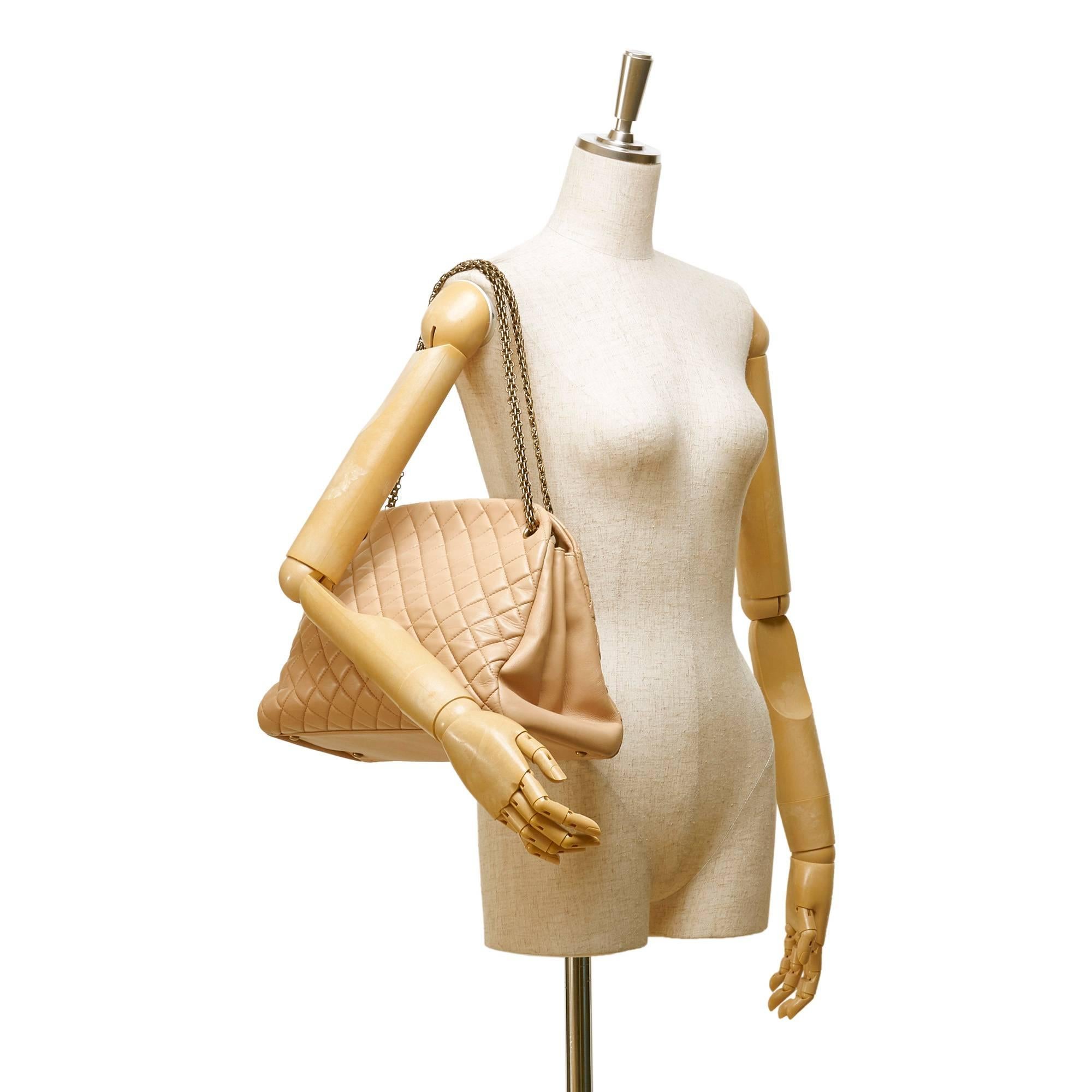 Women's Beige Chanel Mademoiselle Bowling Bag