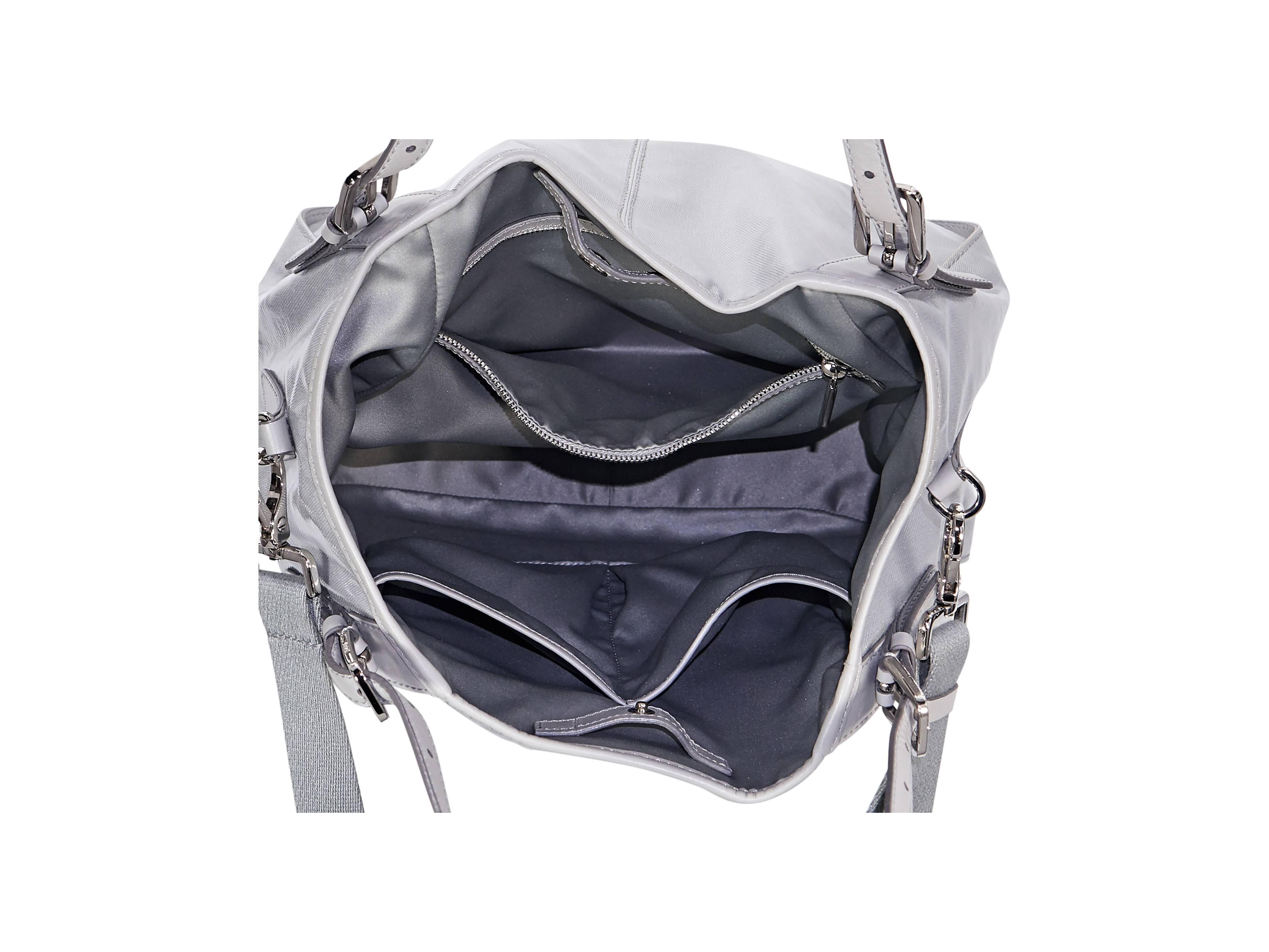 Gray Grey Tod's Leather & Fabric Satchel Bag