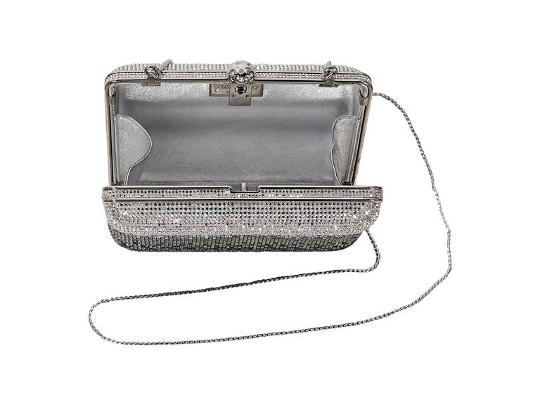 Silver and Black Judith Leiber Sequin Clutch For Sale at 1stDibs