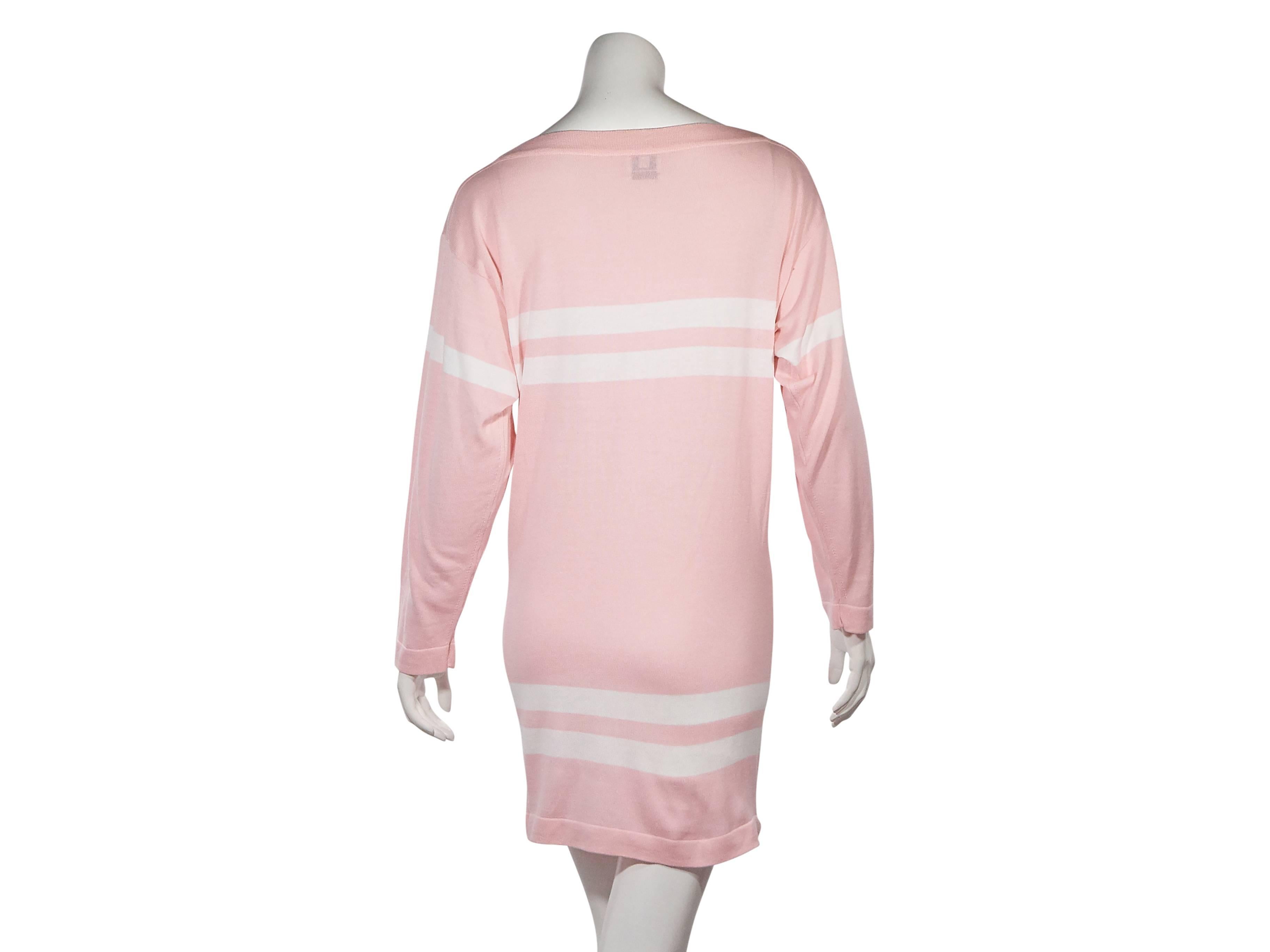 pink striped sweater dress