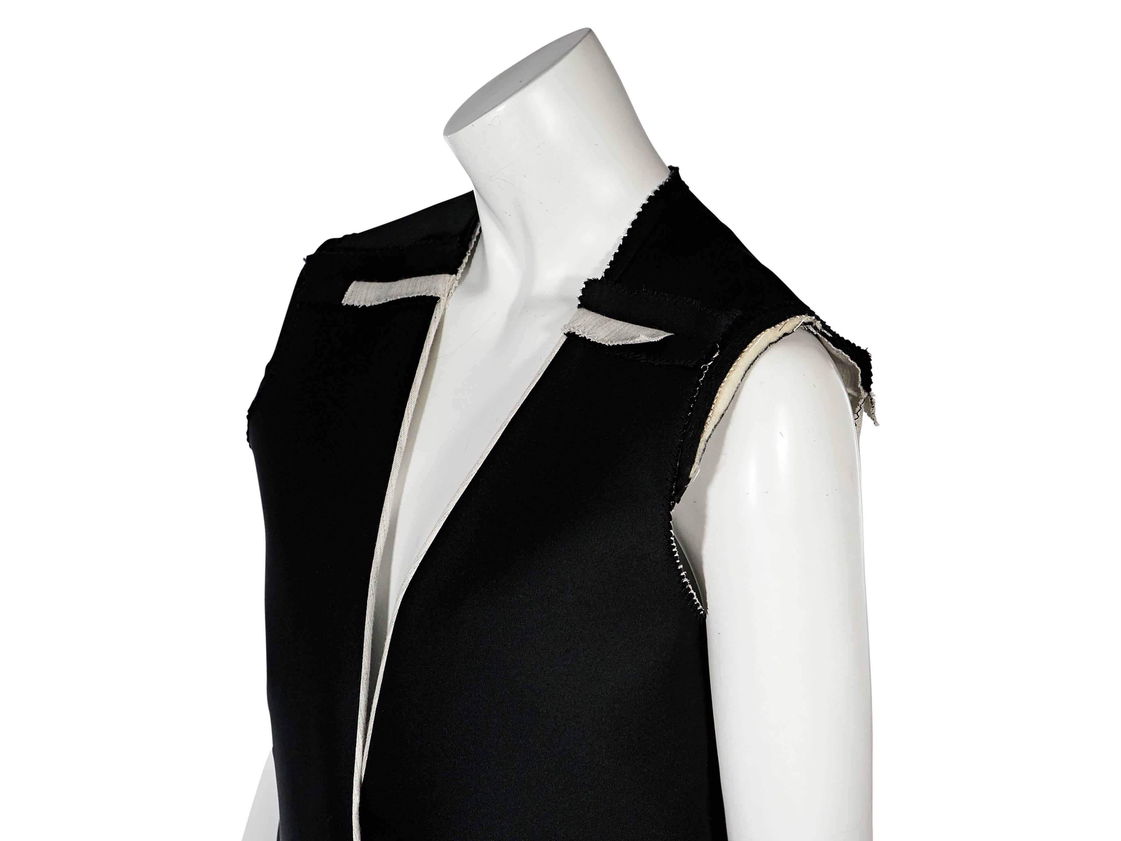 Black & Beige Lanvin Silk-Blend Vest In Excellent Condition In New York, NY