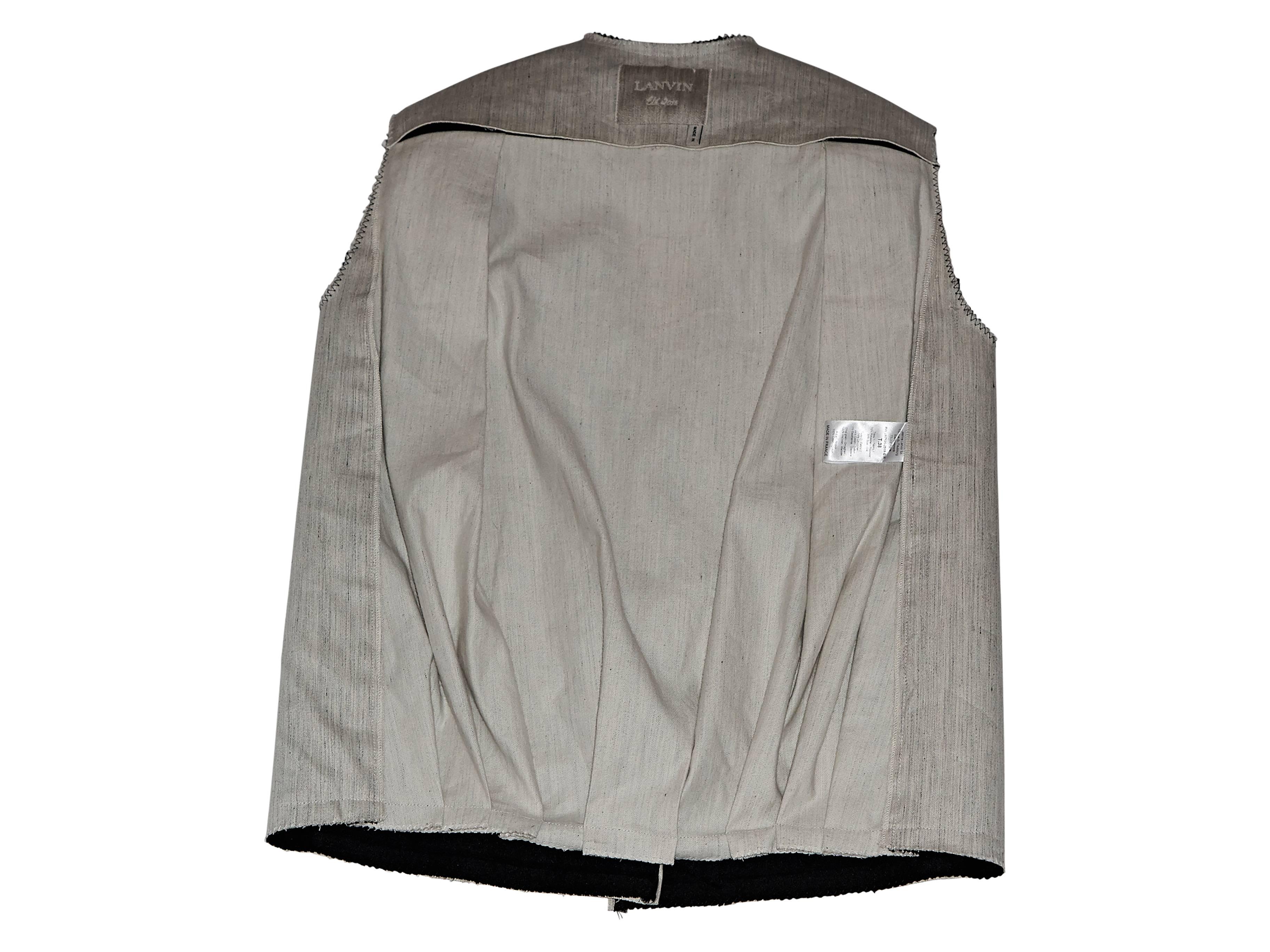 Black & Beige Lanvin Silk-Blend Vest 1
