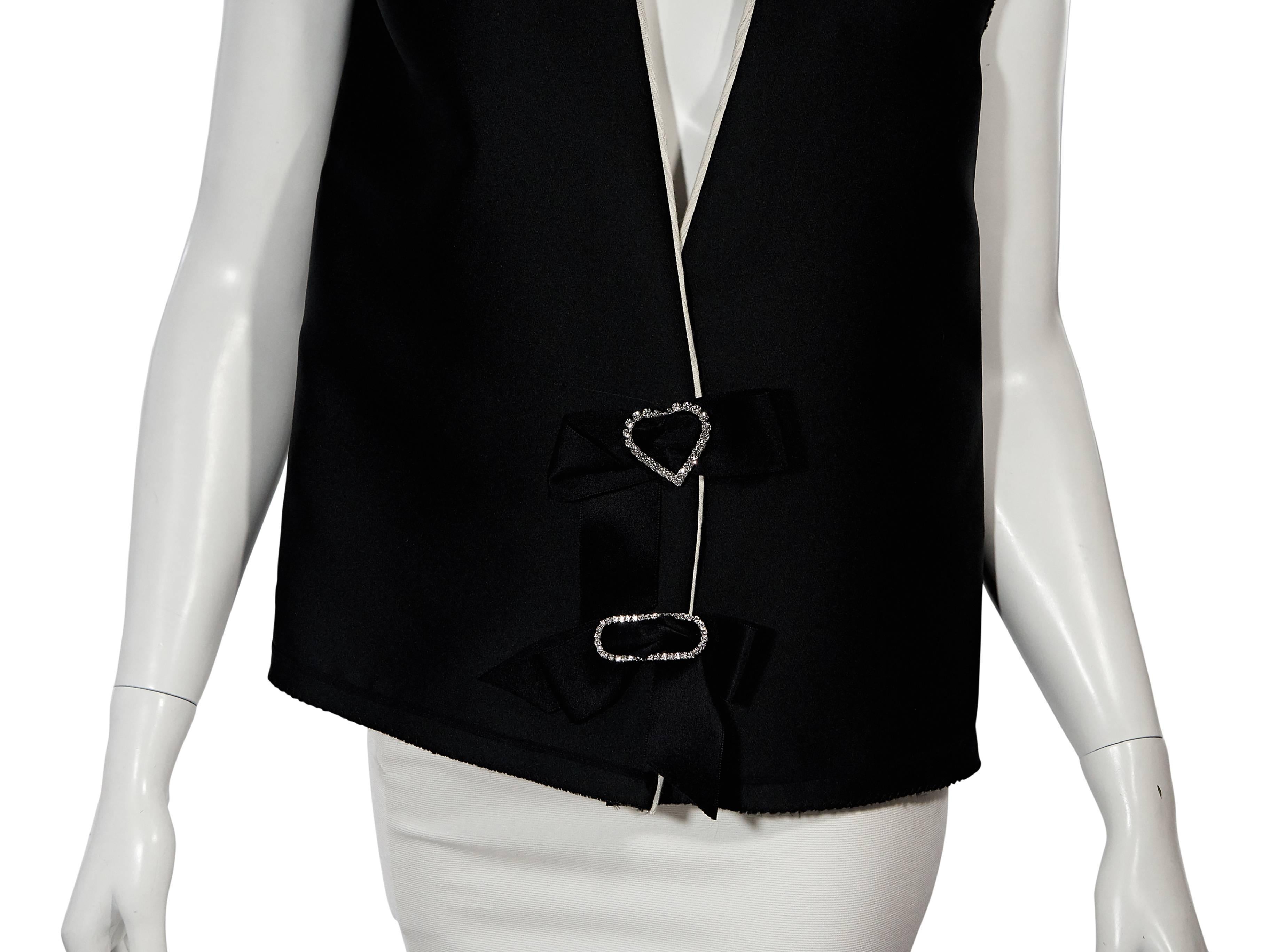 Women's Black & Beige Lanvin Silk-Blend Vest