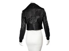 Black Givenchy Cropped Leather Jacket