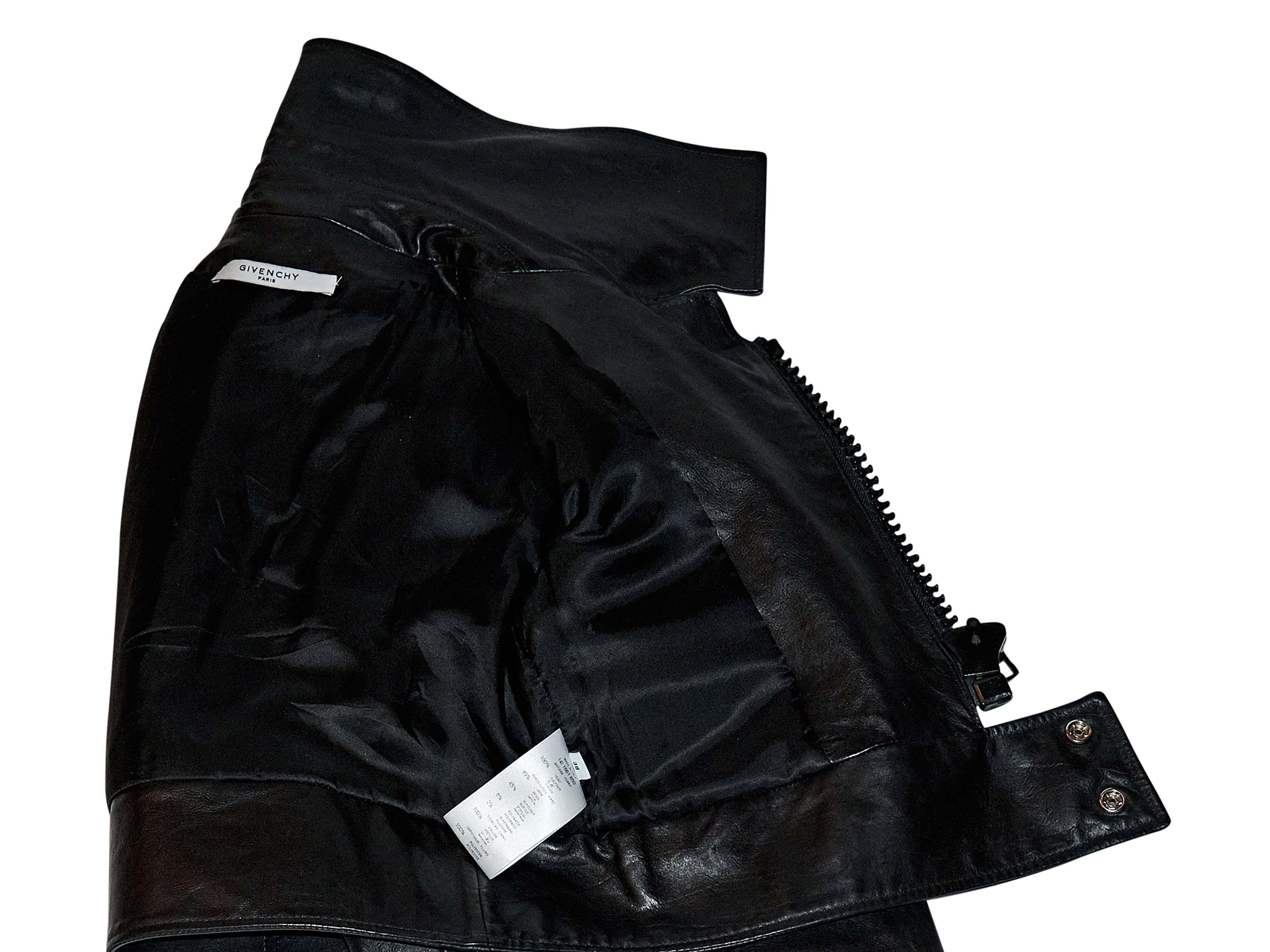 Black Givenchy Cropped Leather Jacket 1