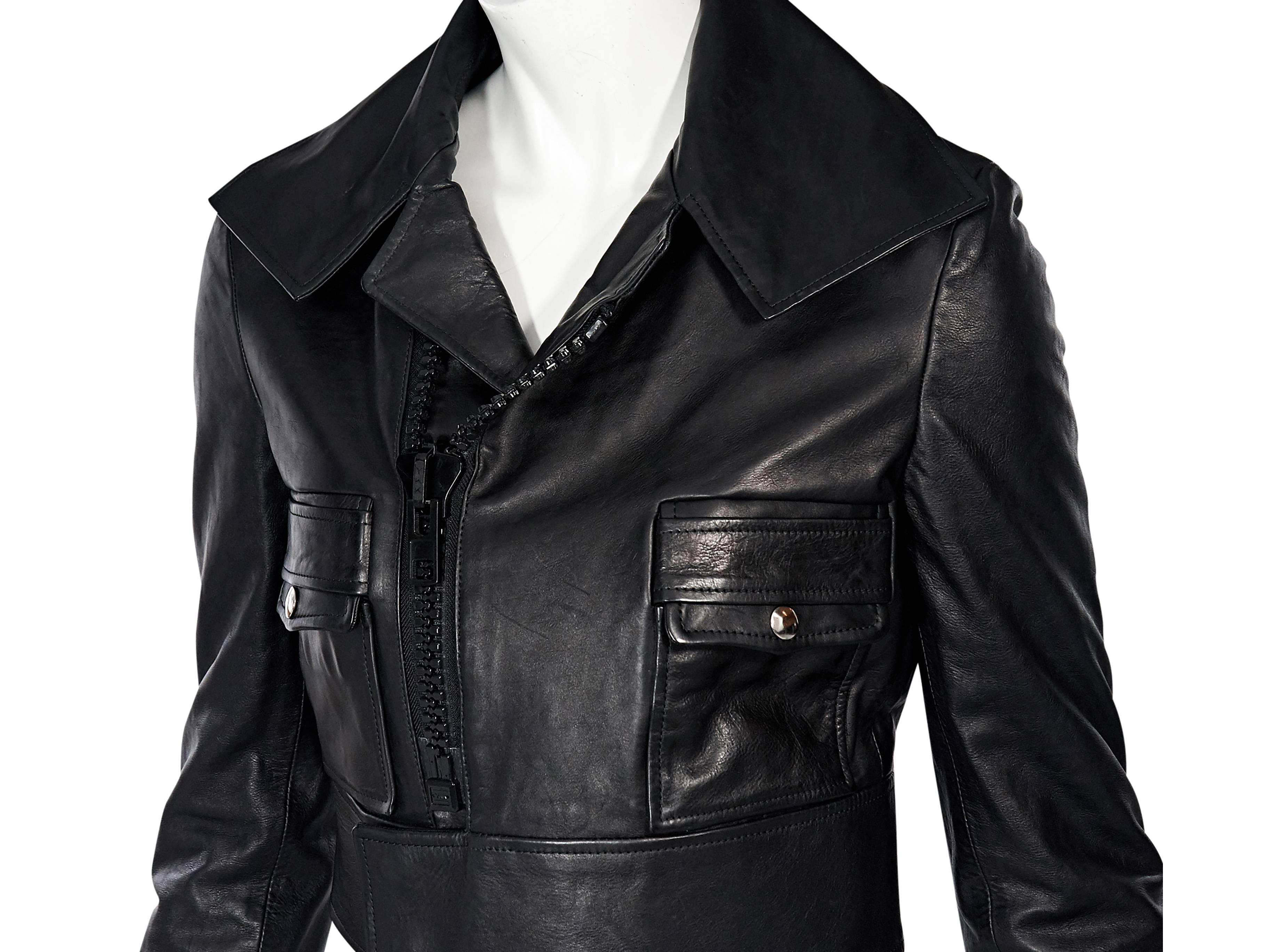 Women's Black Givenchy Cropped Leather Jacket