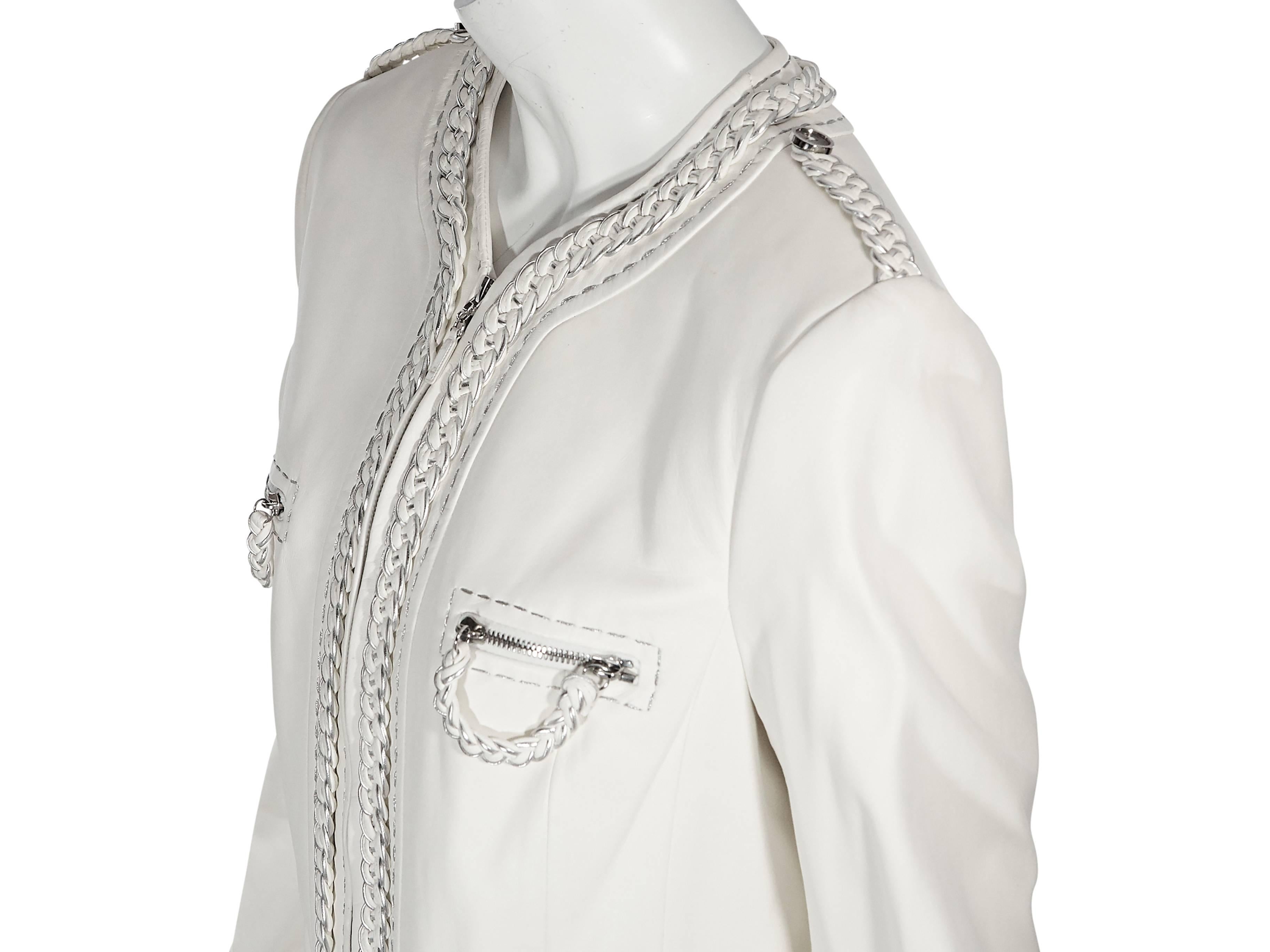 White Escada Leather Jacket In Excellent Condition In New York, NY