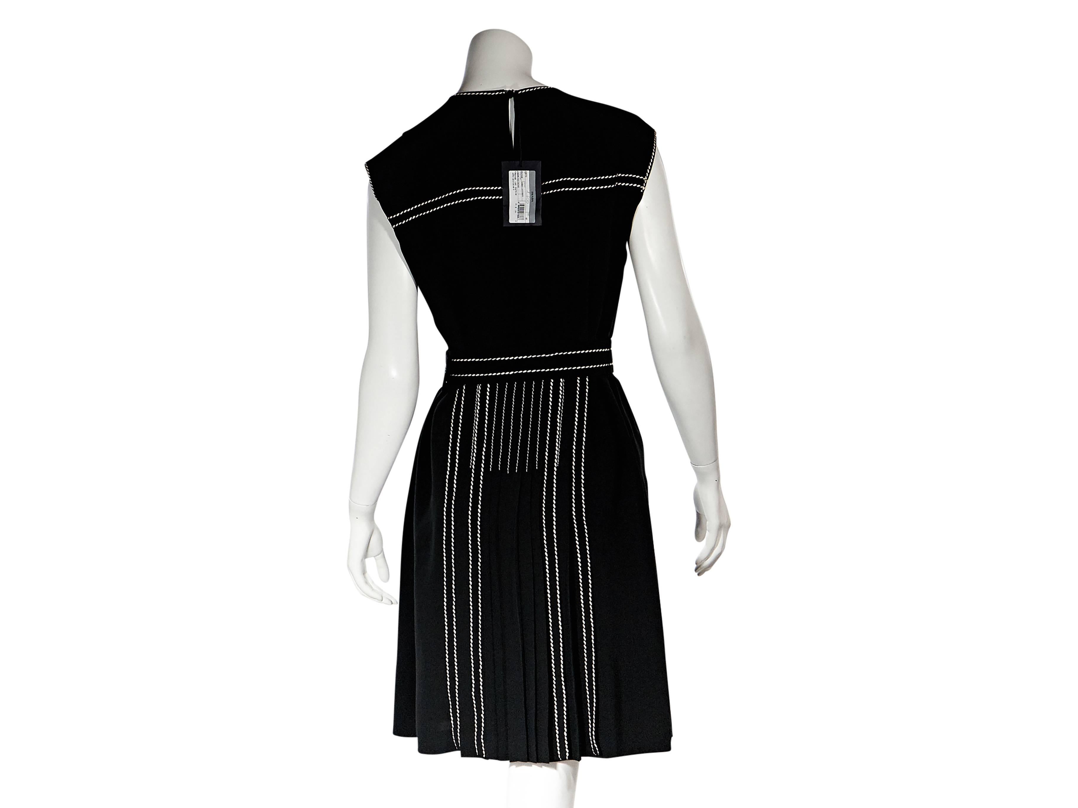 Black Prada Silk Belted Dress In New Condition In New York, NY