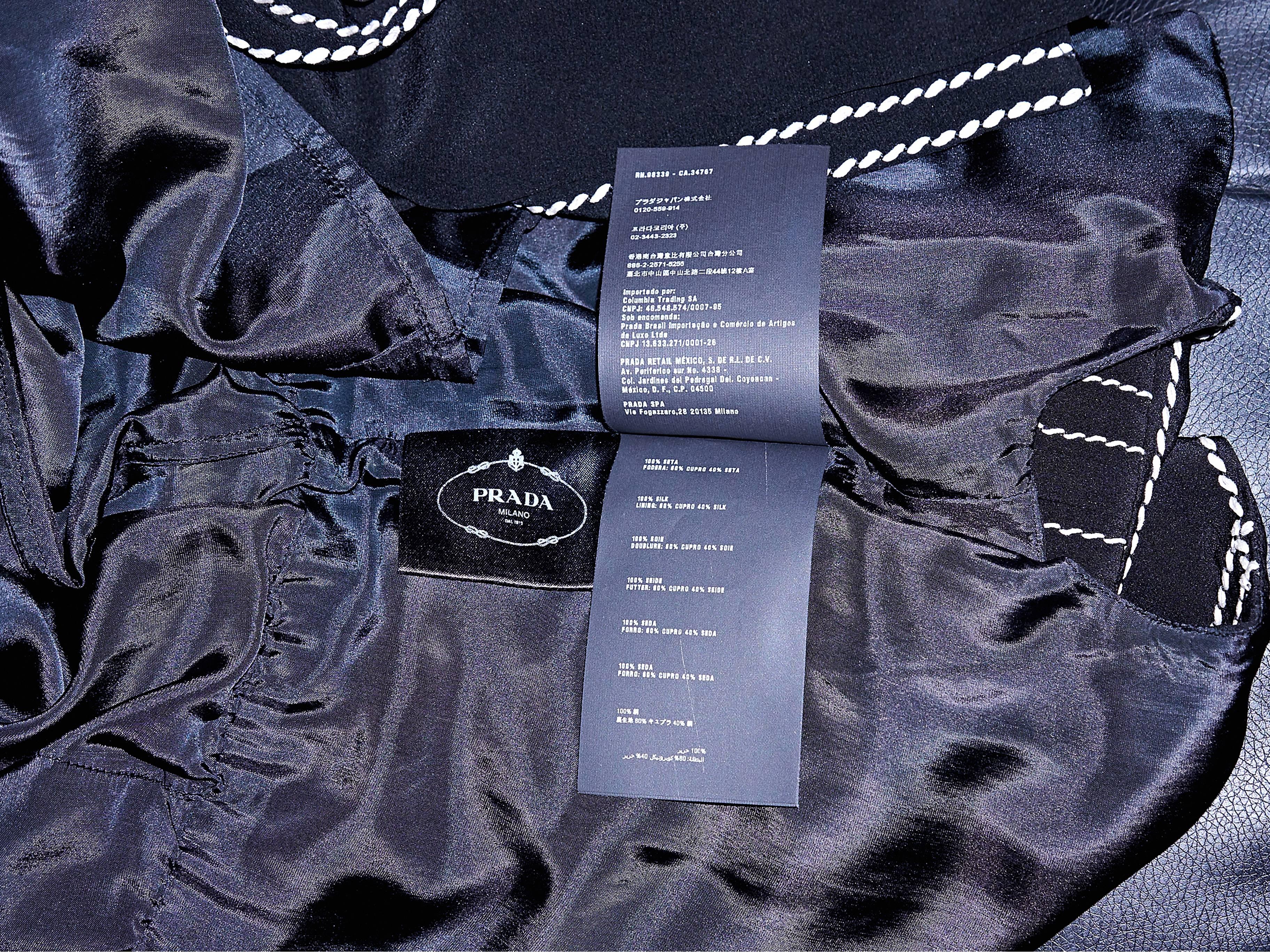 Black Prada Silk Belted Dress 1