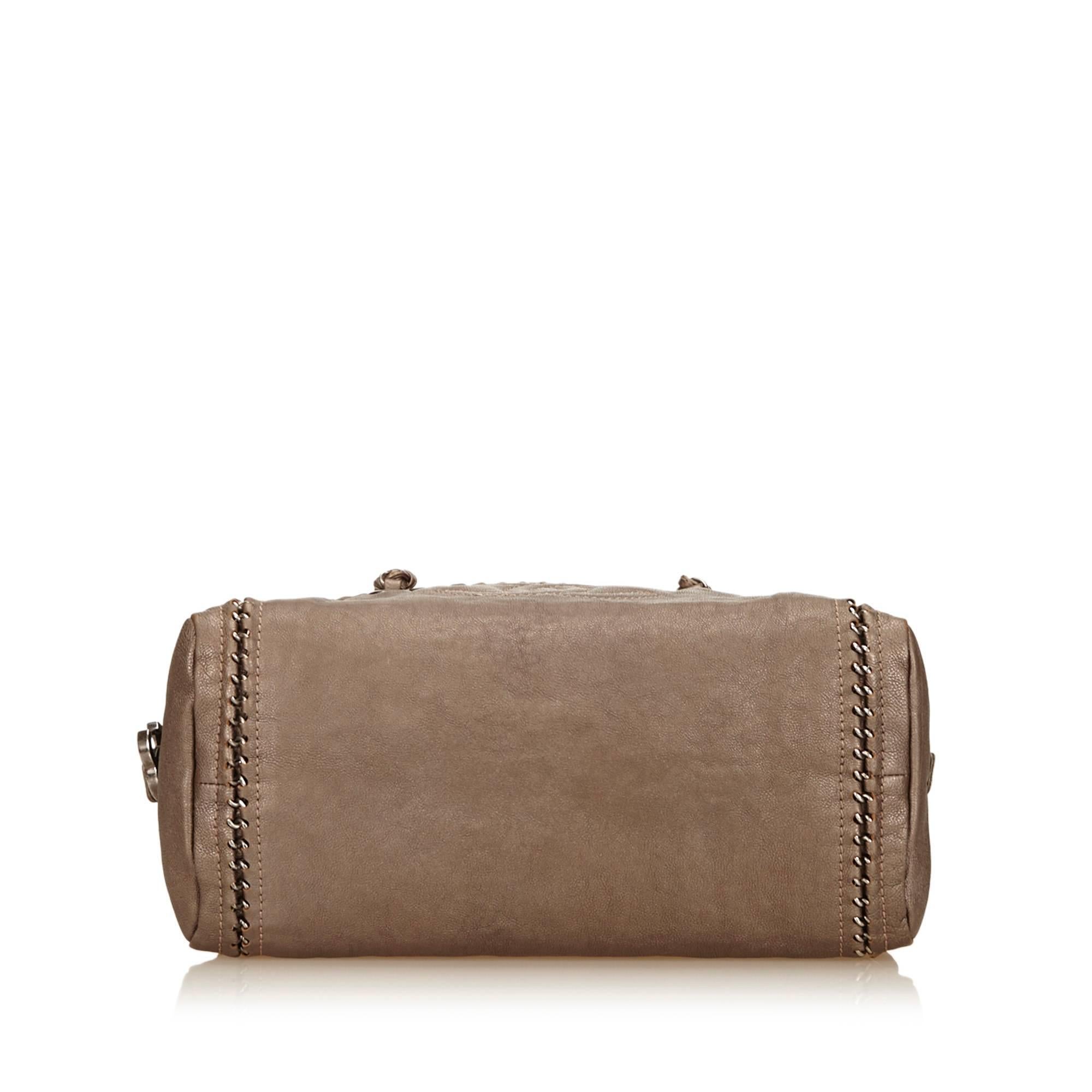 Brown Bronze Chanel Leather Shoulder Bag