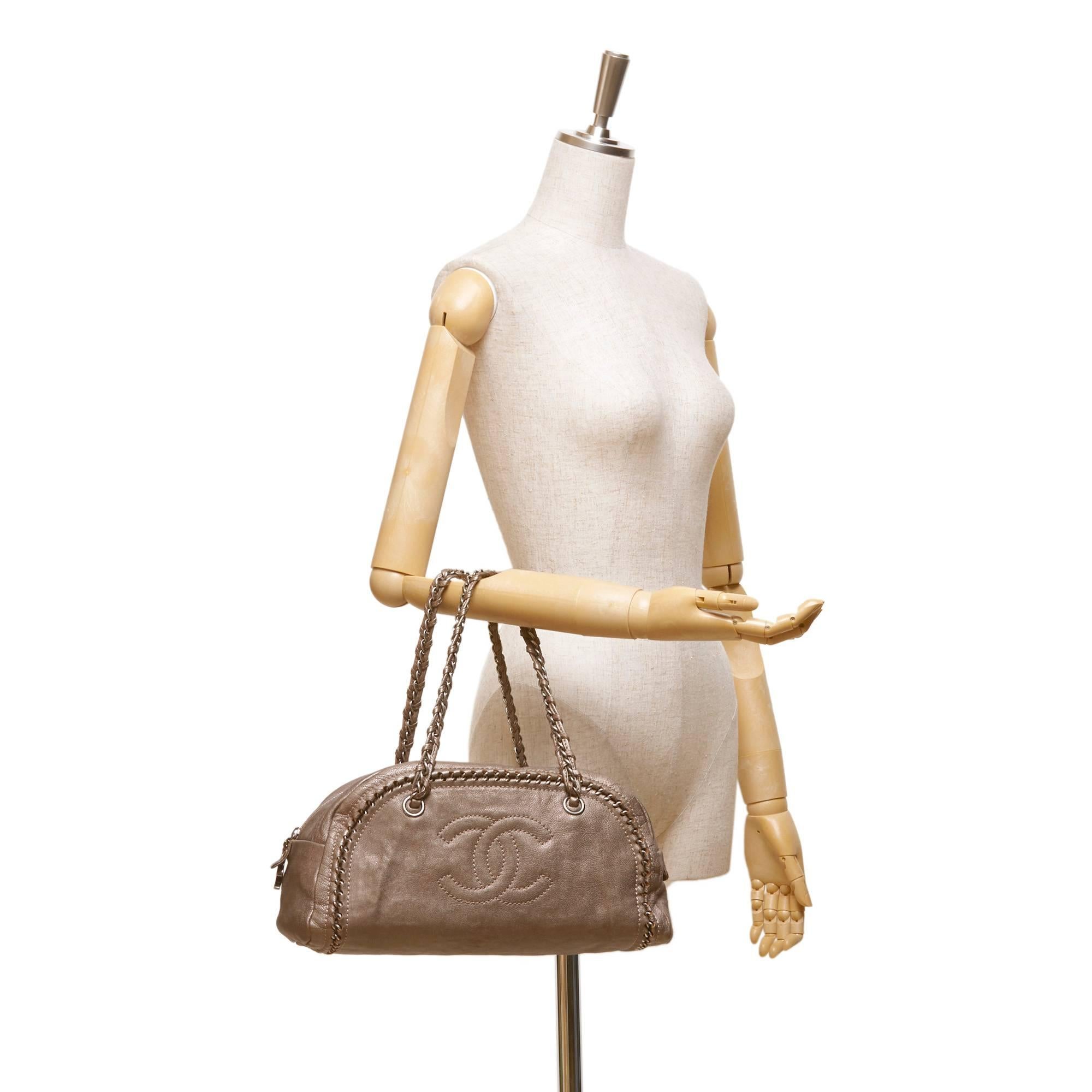 Bronze Chanel Leather Shoulder Bag 1