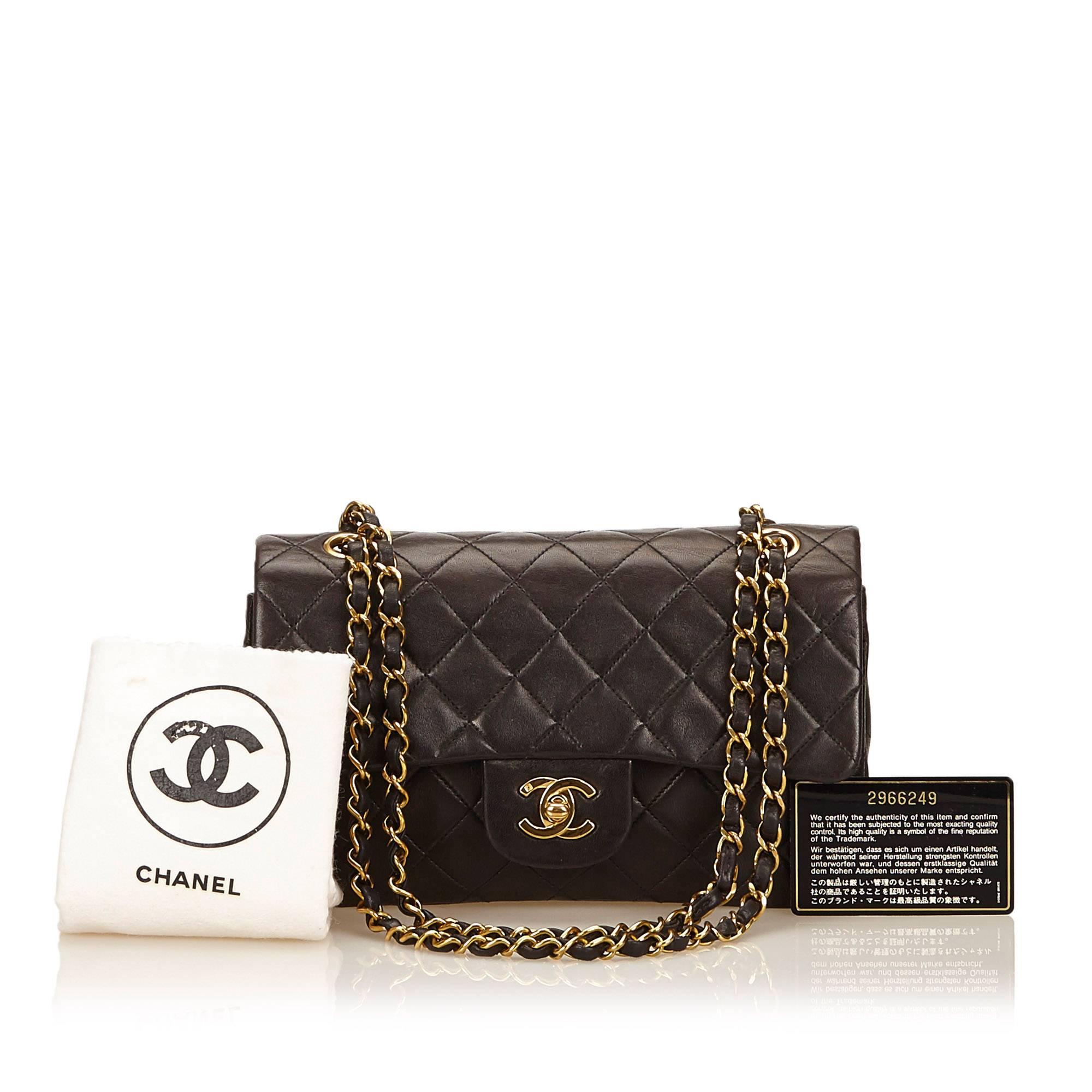 Black Chanel Double Flap Small Shoulder Bag 4