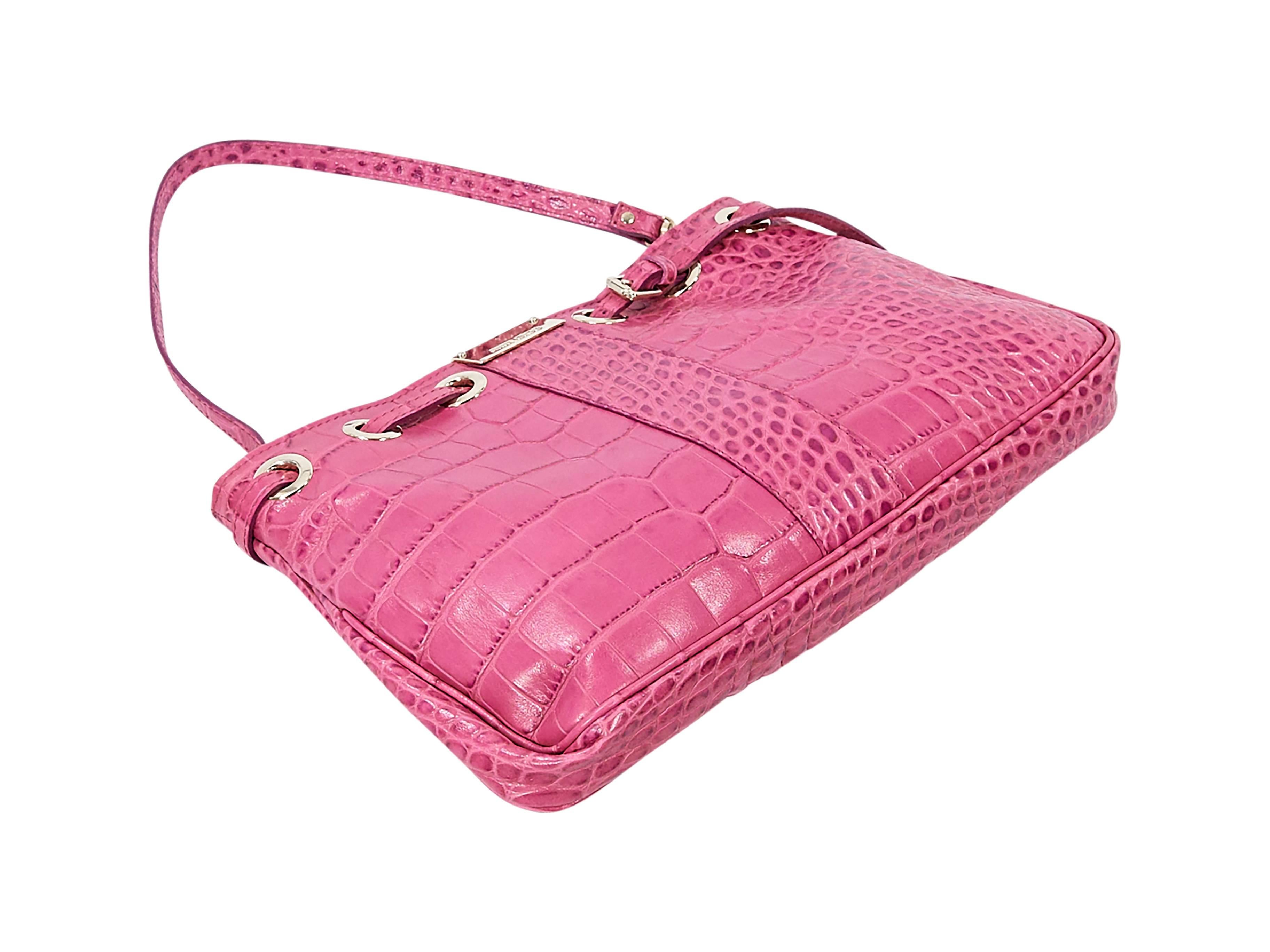Pink Jimmy Choo Embossed Shoulder Bag In Excellent Condition In New York, NY
