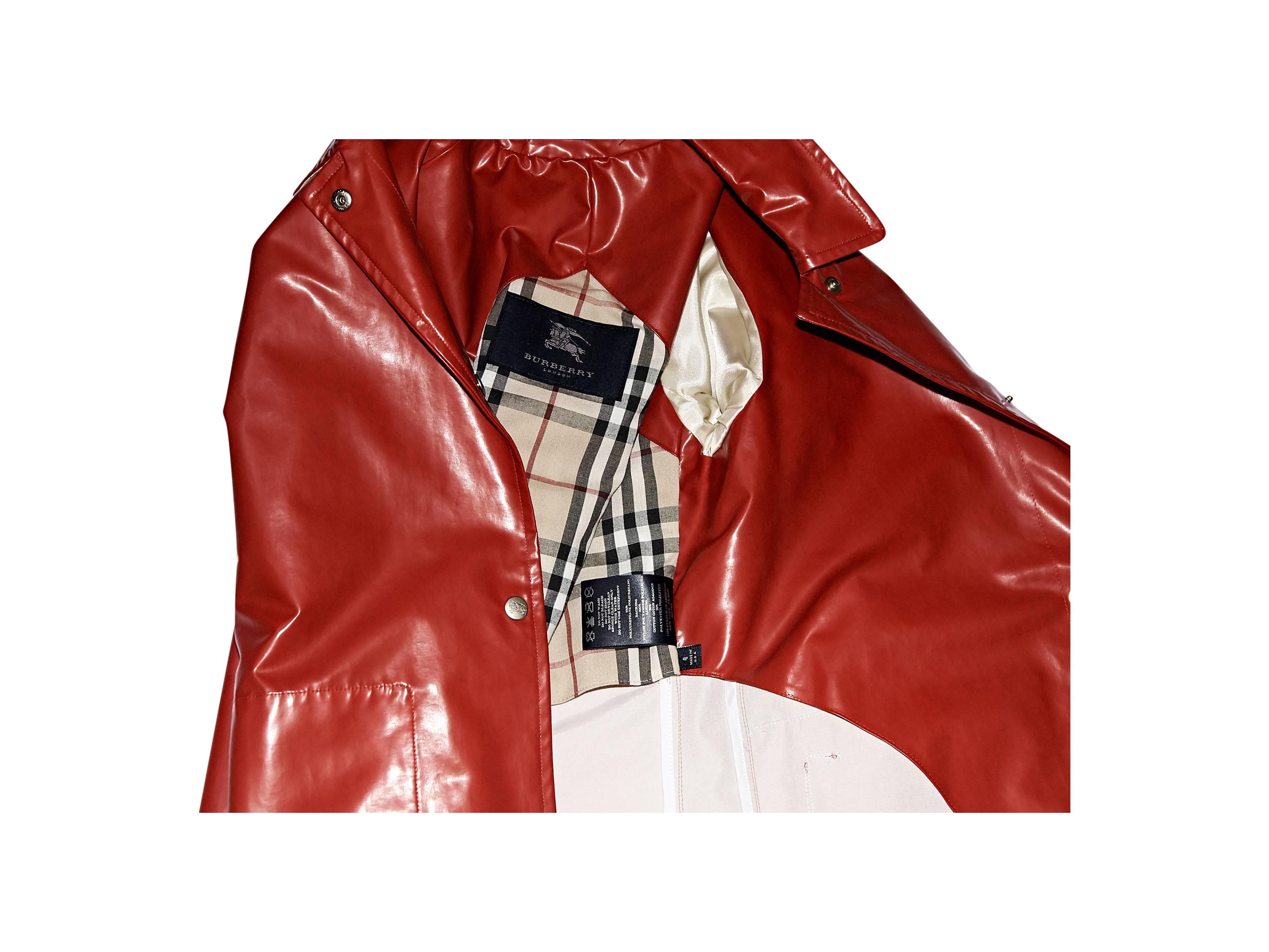 Red Burberry Coated Raincoat In New Condition In New York, NY