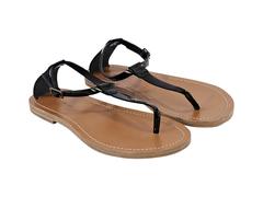 Black Celine Black T-Strap Flat Sandals