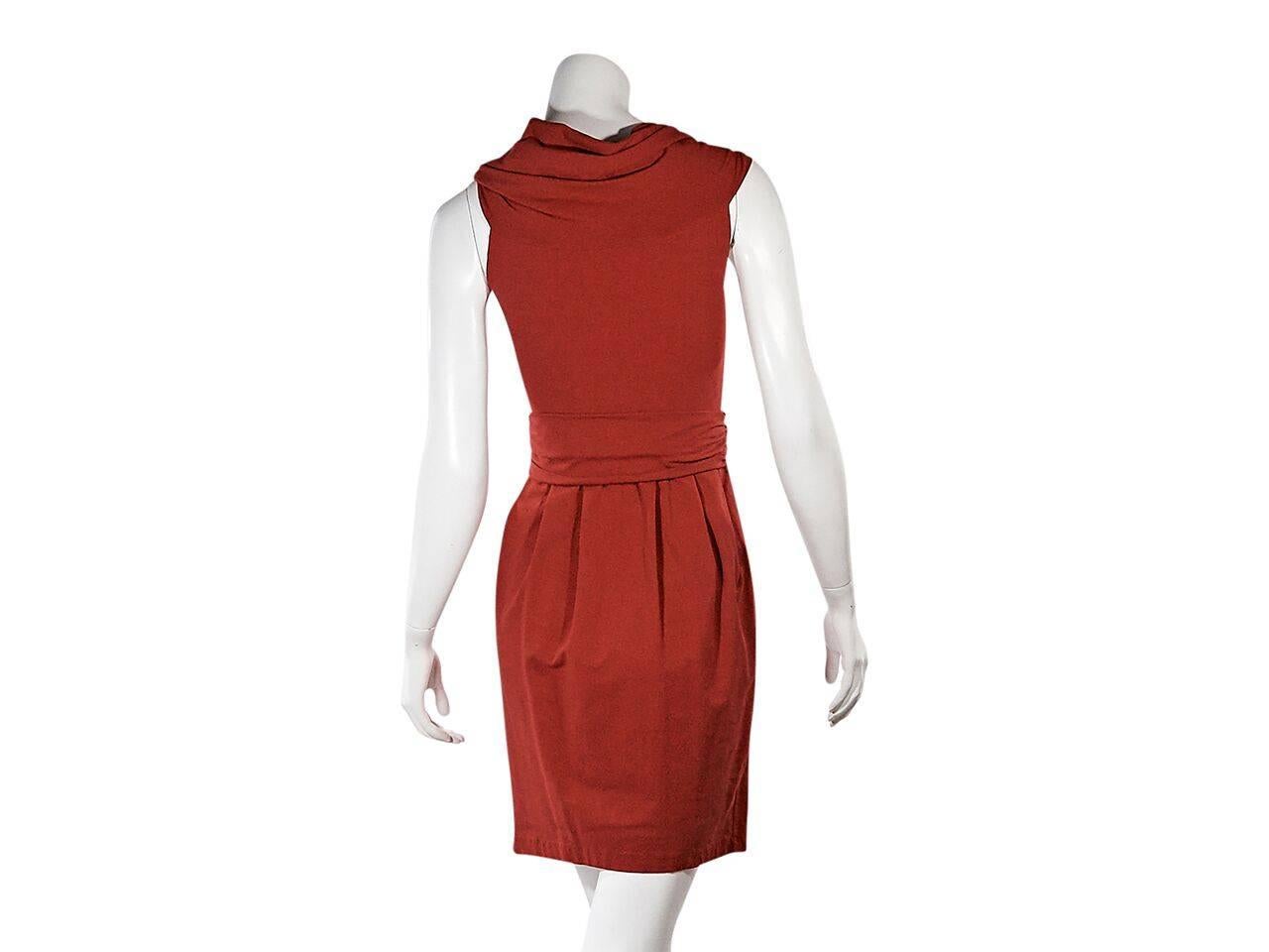 Red Prada Gathered Dress In Excellent Condition In New York, NY