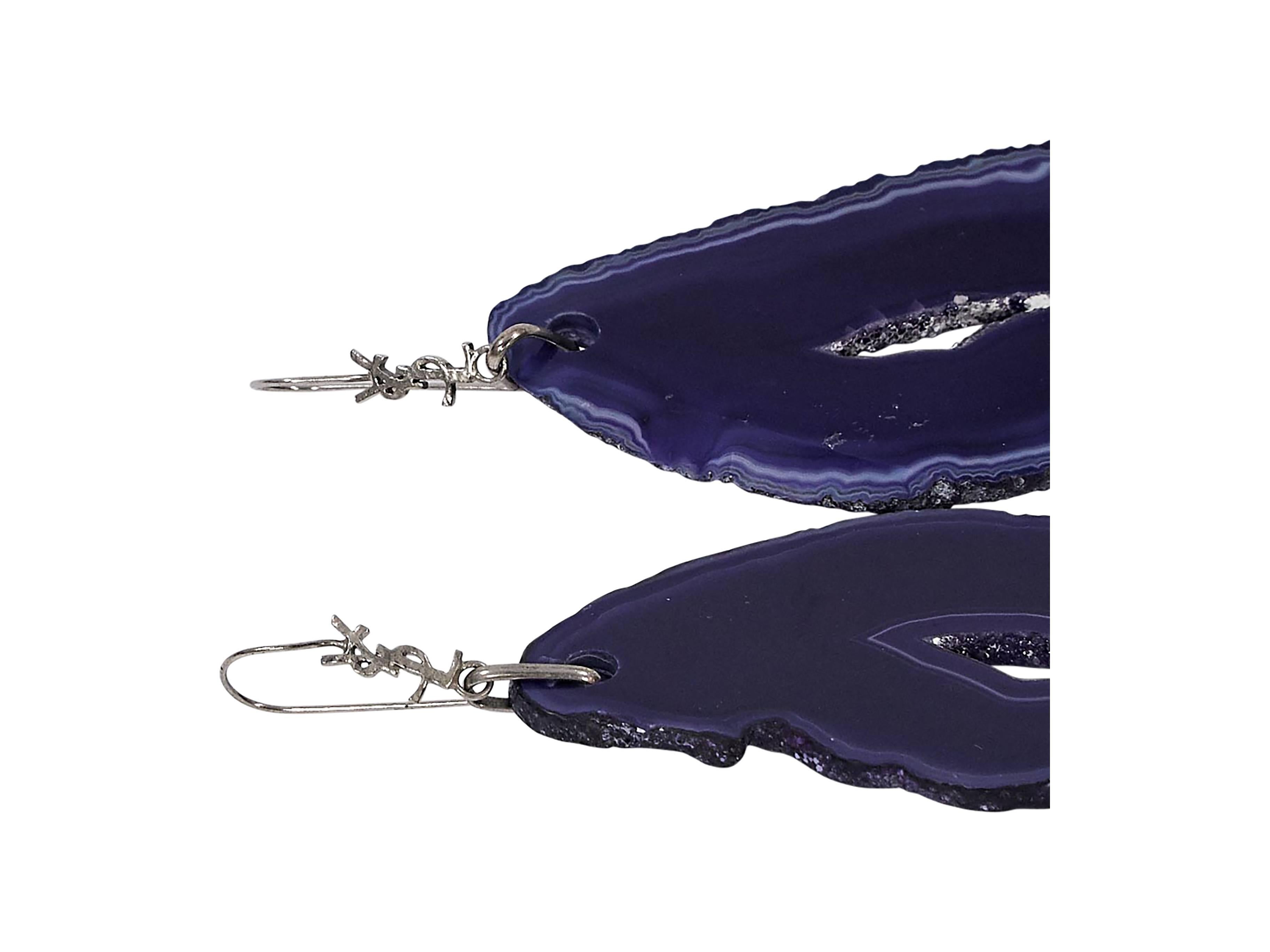 Contemporary Purple Yves Saint Laurent Agate Drop Earrings