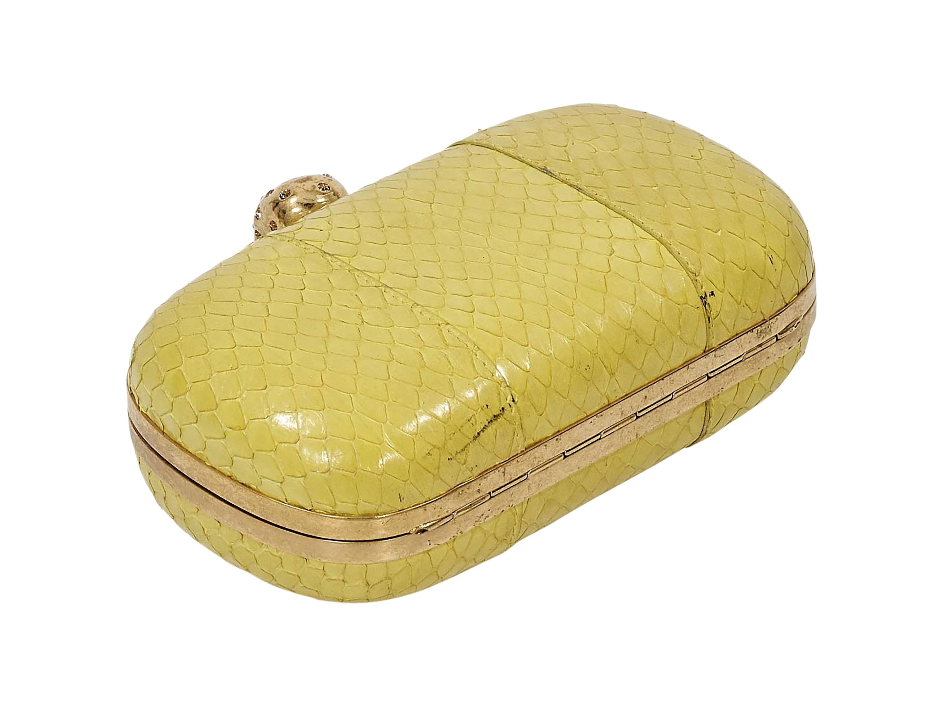 Yellow Alexander McQueen Box Clutch In Fair Condition In New York, NY