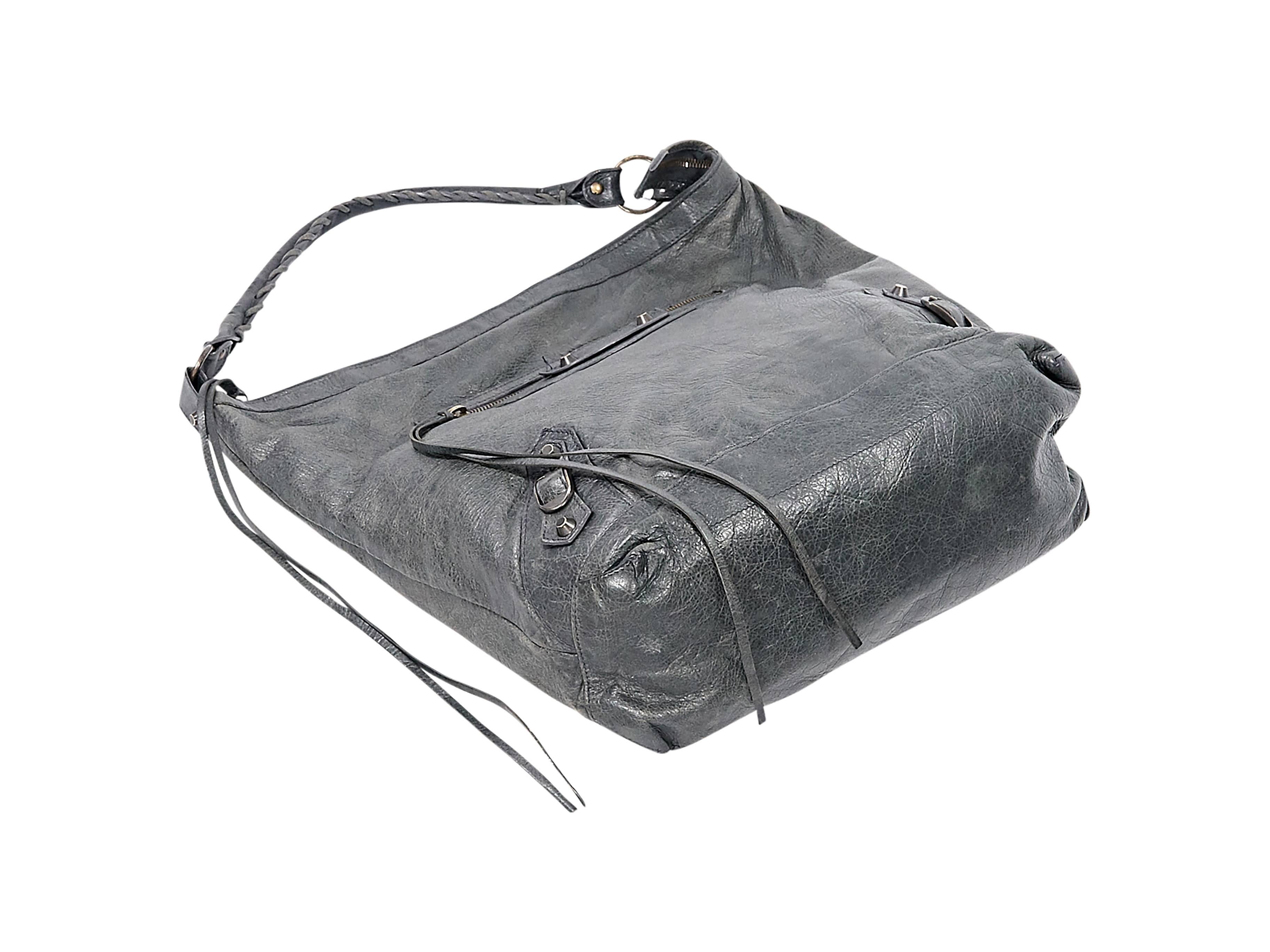 Black Grey Balenciaga Moto Shoulder Bag