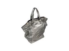 Metallic Silver Yves Saint Laurent Downtown Bag