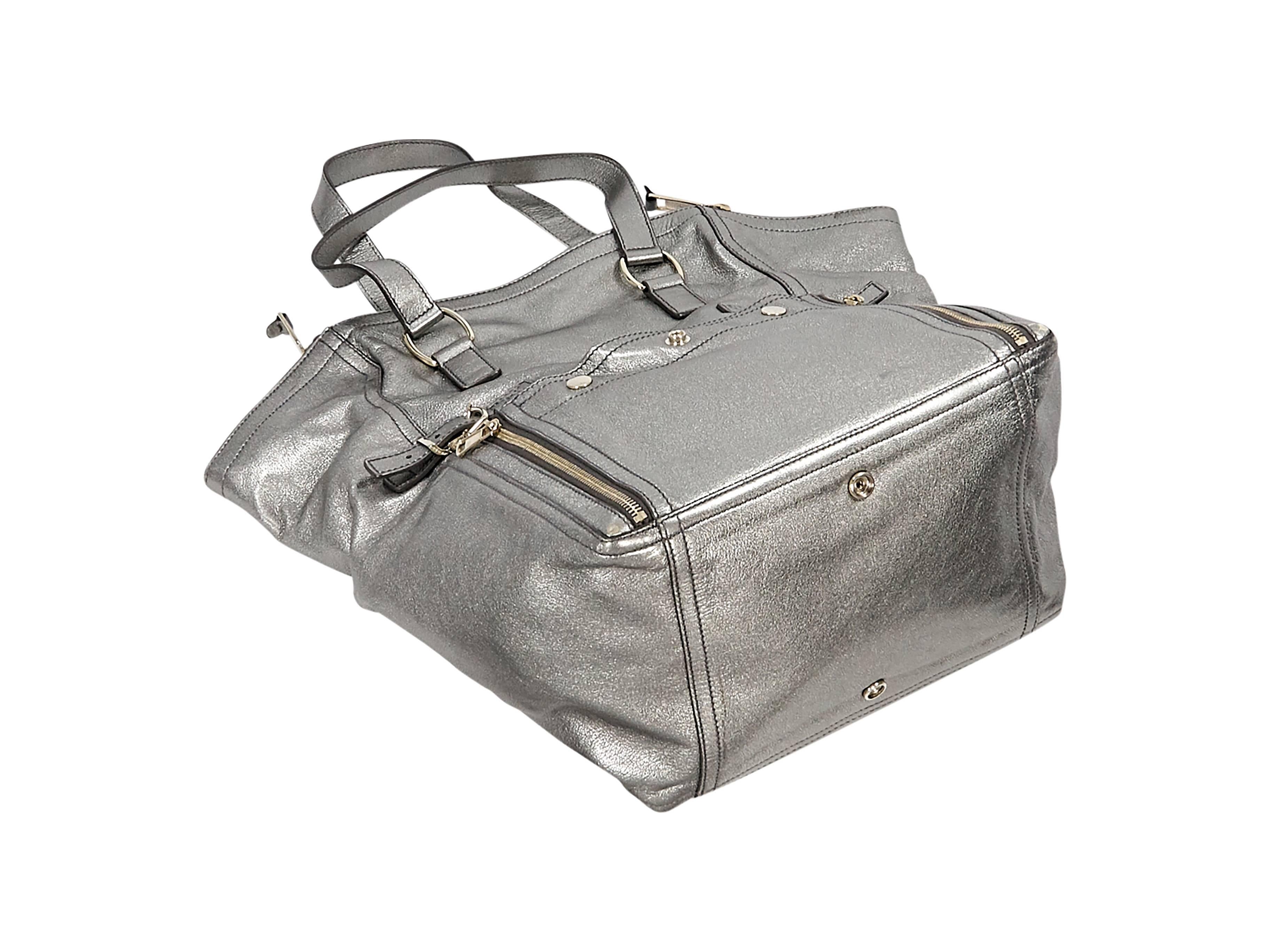 Metallic Silver Yves Saint Laurent Downtown Bag In Excellent Condition In New York, NY