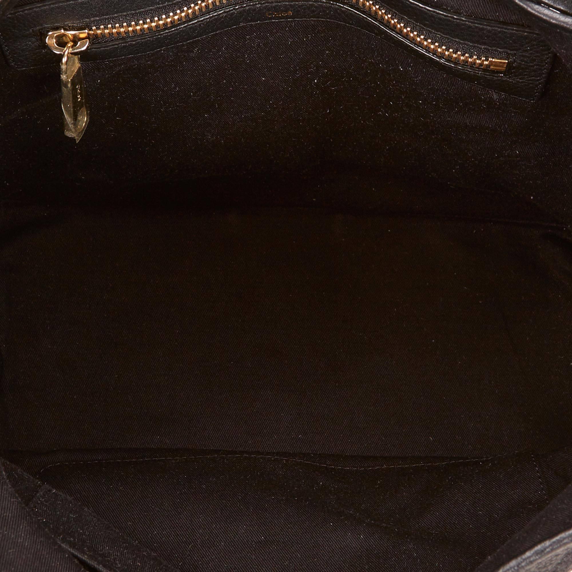 Black Chloé Leather Ellen Moyen Tote Bag 1