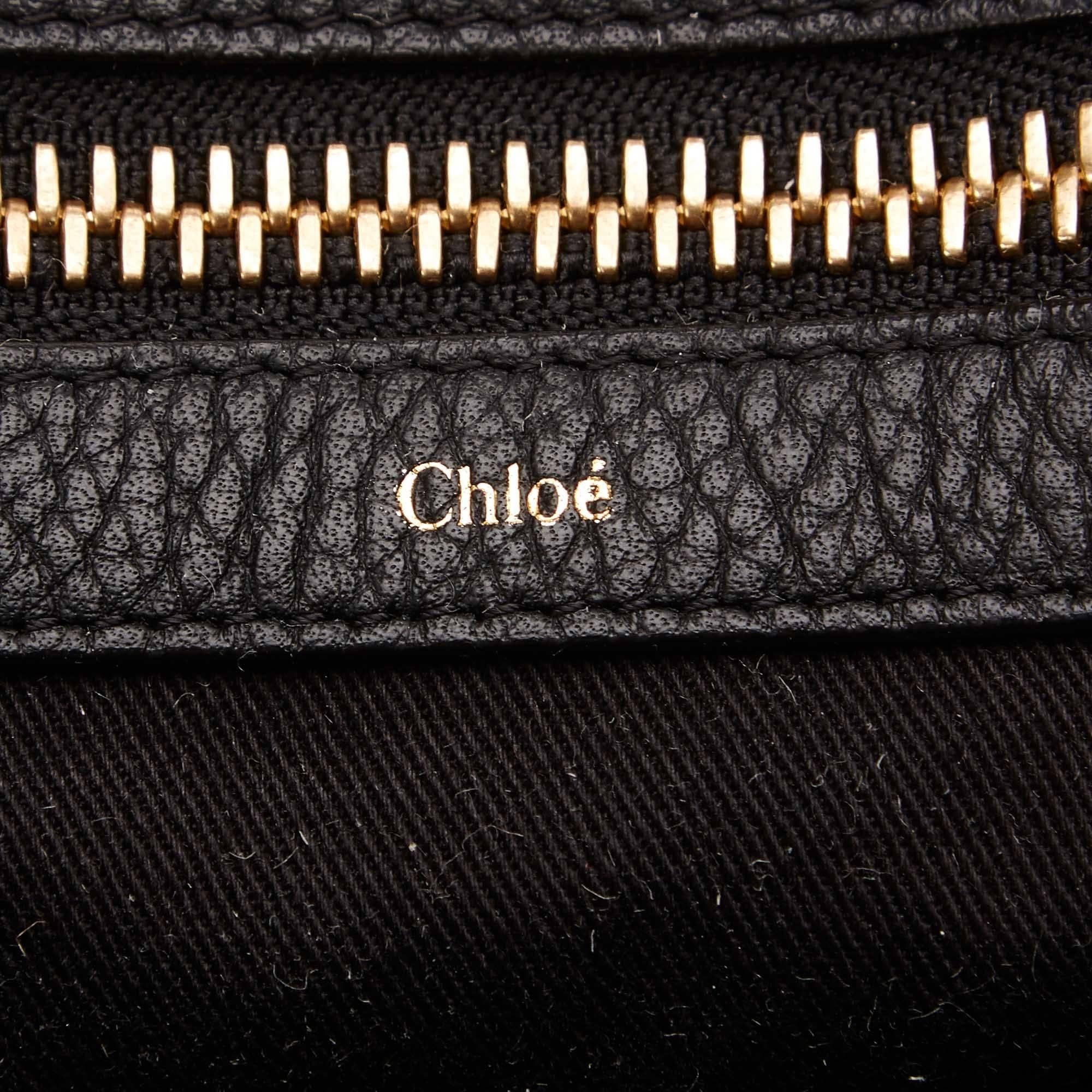 Black Chloé Leather Ellen Moyen Tote Bag 2