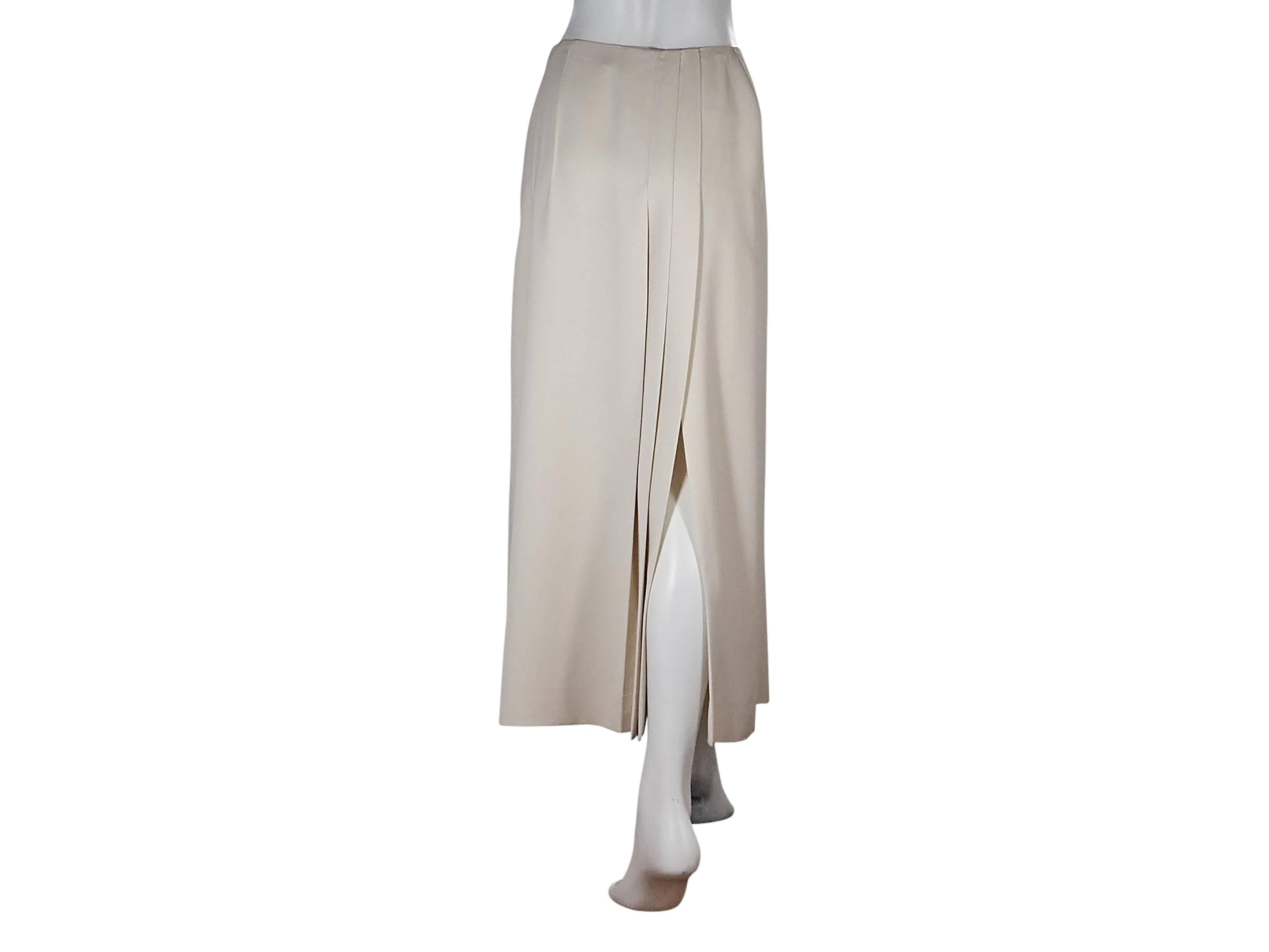 Gray Ivory Chanel Pleated Long Skirt