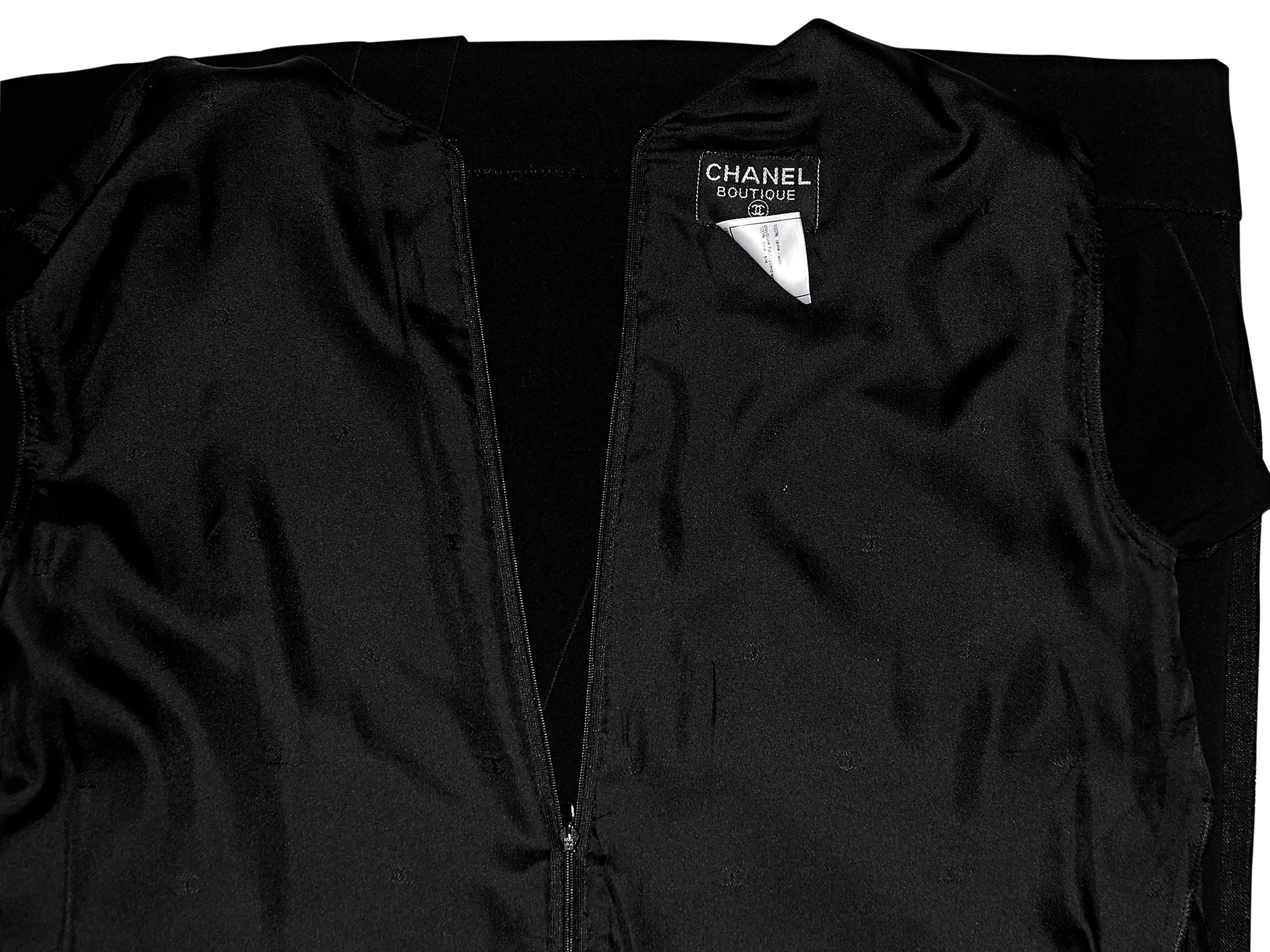 Black Vintage Chanel Asymmetrical Pleated Dress In Excellent Condition In New York, NY