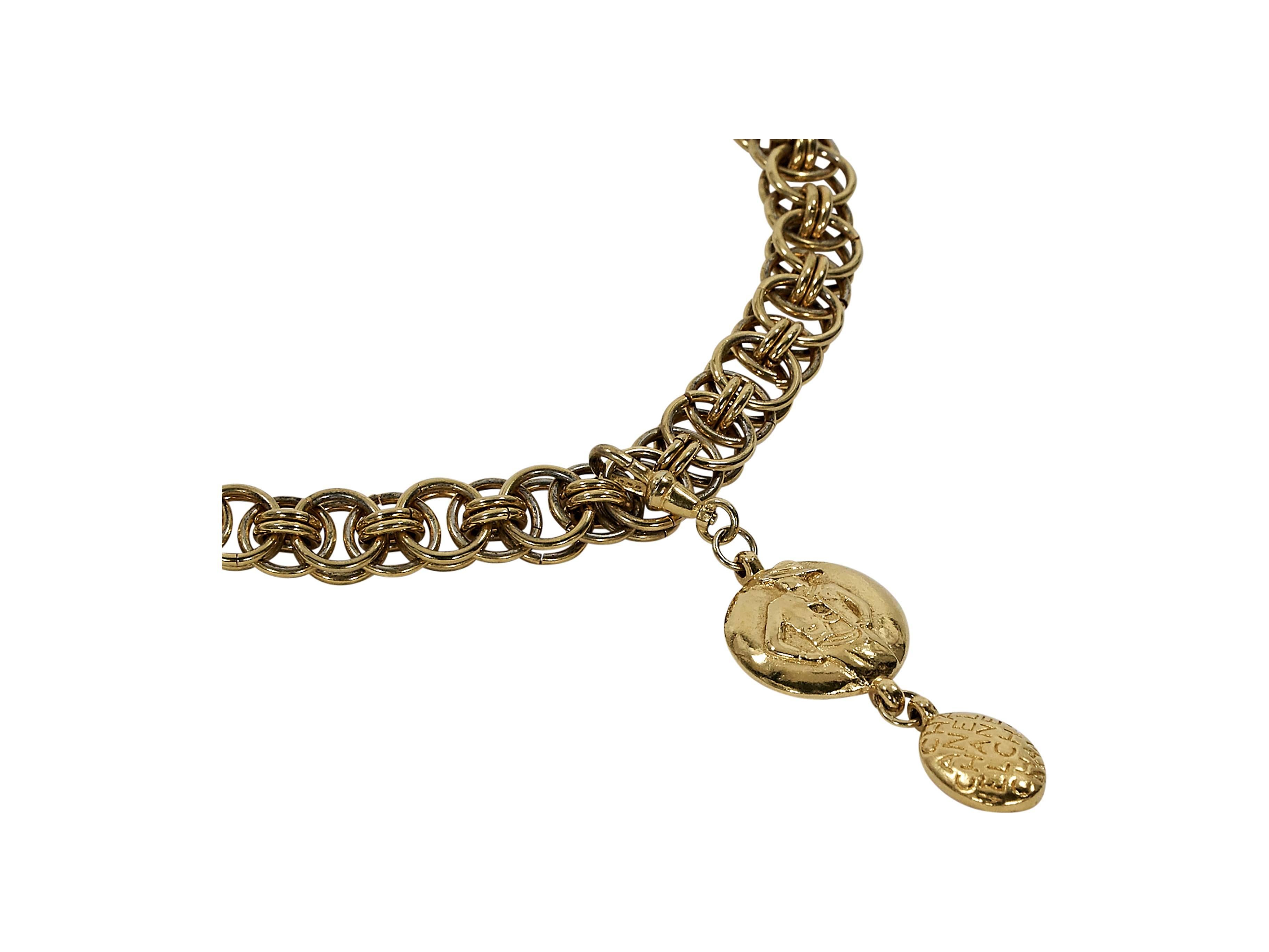 Goldtone Vintage Chanel Pendant Necklace In Excellent Condition In New York, NY